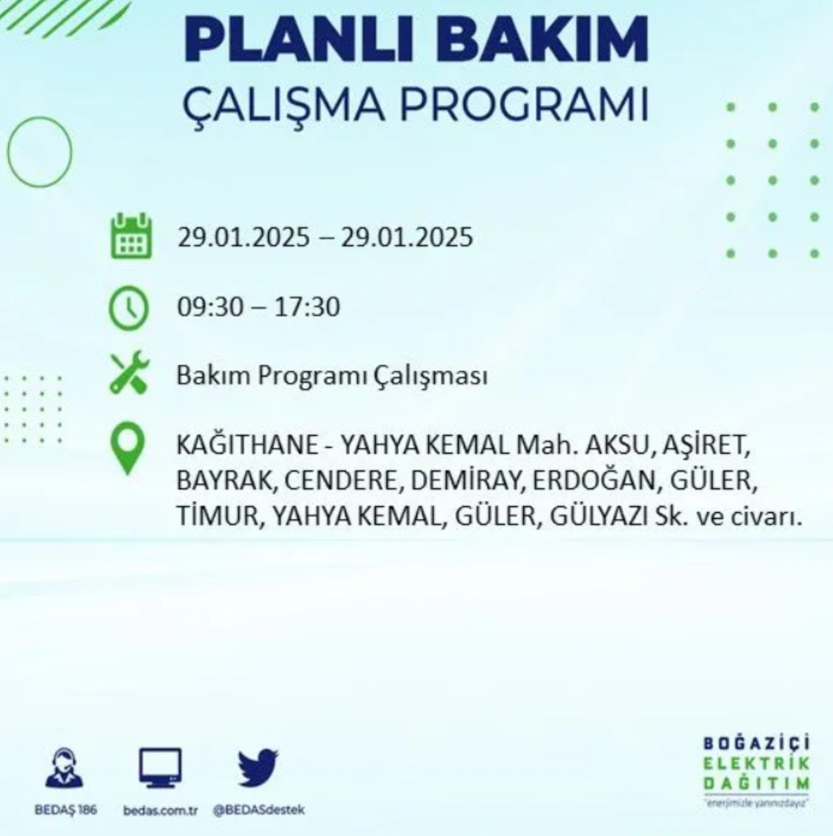 BEDAŞ açıkladı... İstanbul'da elektrik kesintisi: 29 Ocak'ta hangi mahalleler etkilenecek?