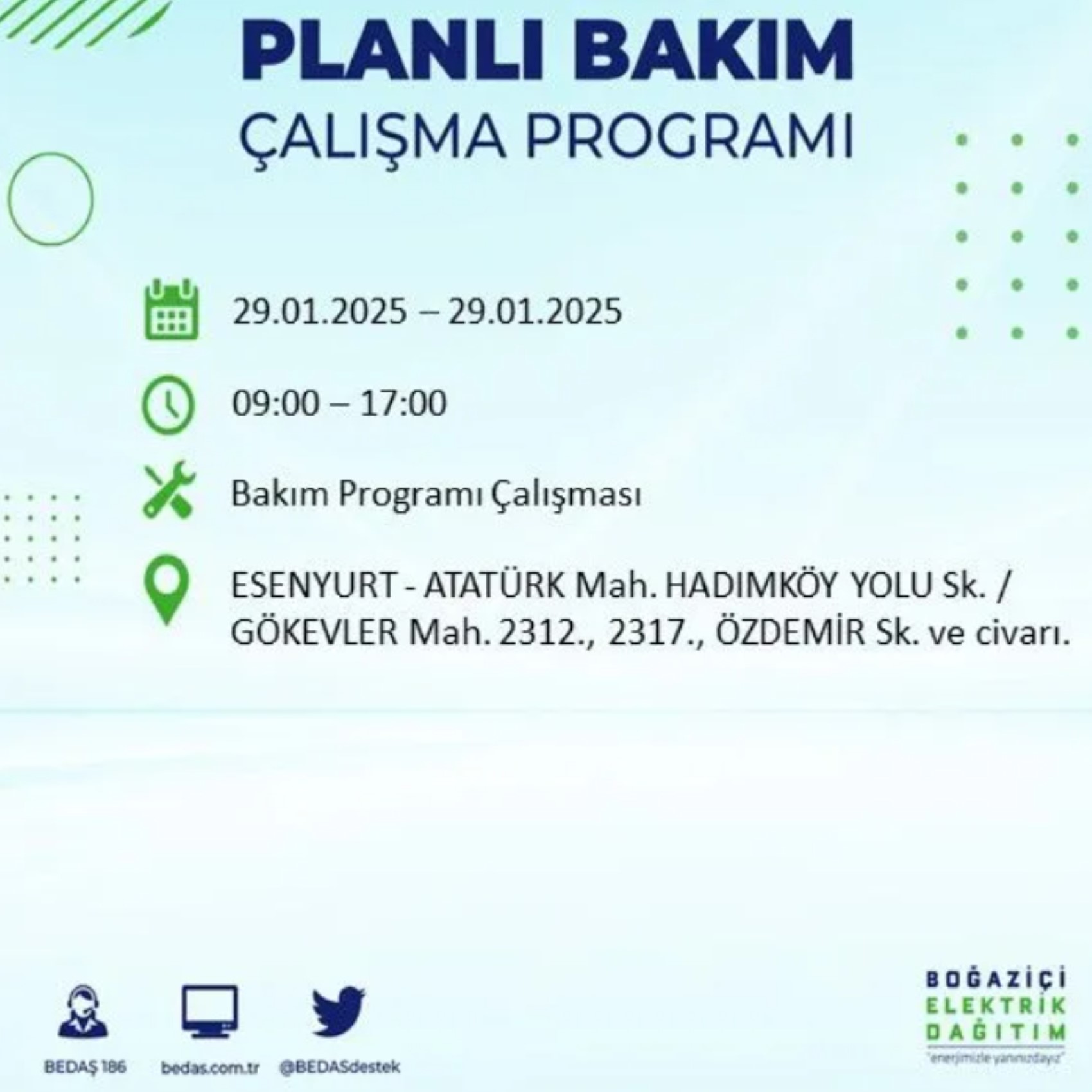 BEDAŞ açıkladı... İstanbul'da elektrik kesintisi: 29 Ocak'ta hangi mahalleler etkilenecek?