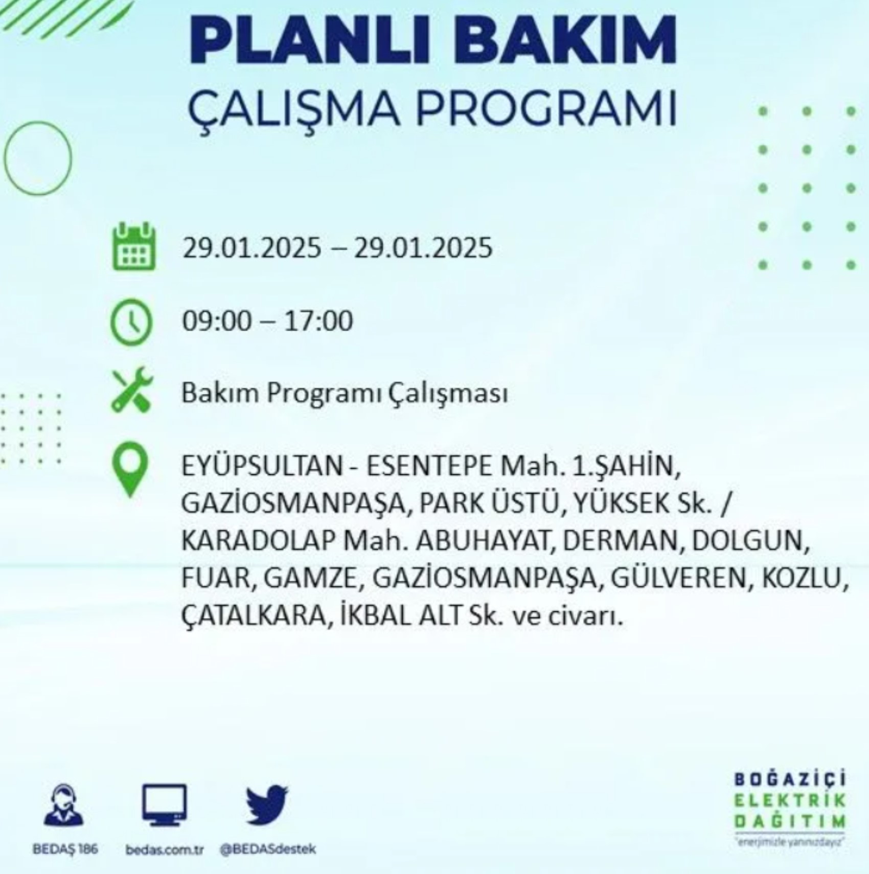 BEDAŞ açıkladı... İstanbul'da elektrik kesintisi: 29 Ocak'ta hangi mahalleler etkilenecek?