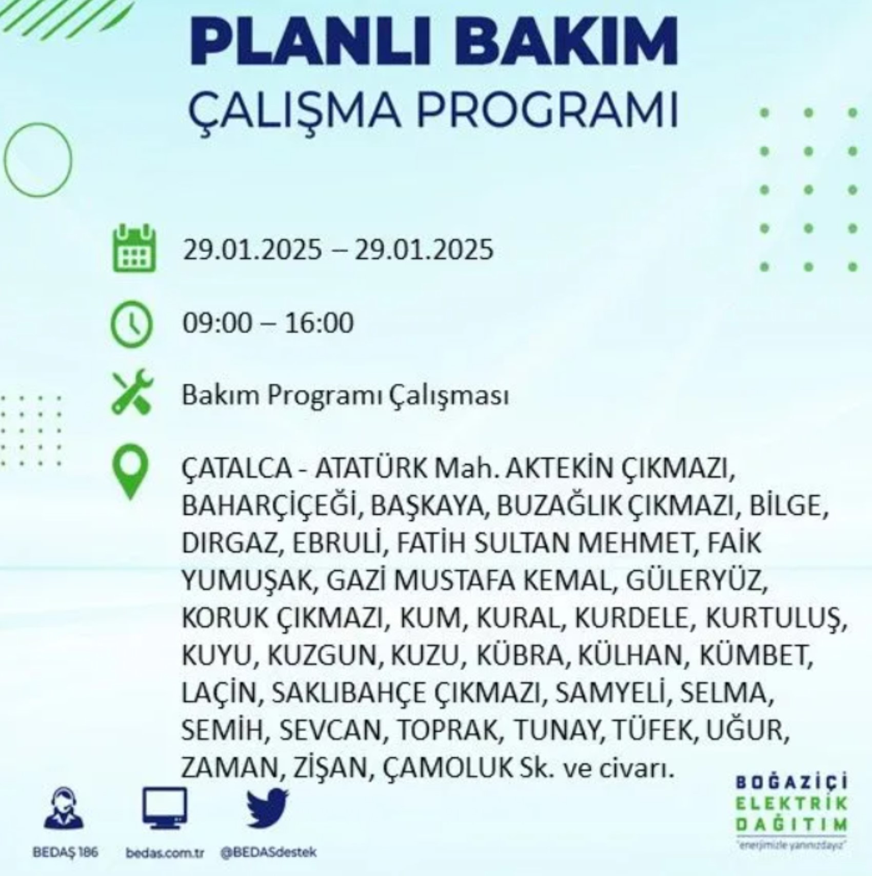 BEDAŞ açıkladı... İstanbul'da elektrik kesintisi: 29 Ocak'ta hangi mahalleler etkilenecek?