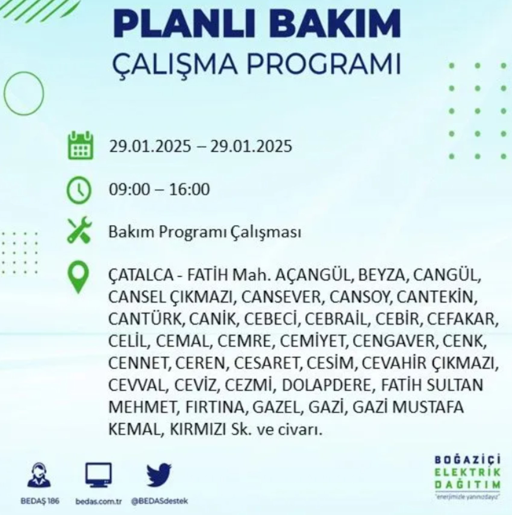 BEDAŞ açıkladı... İstanbul'da elektrik kesintisi: 29 Ocak'ta hangi mahalleler etkilenecek?