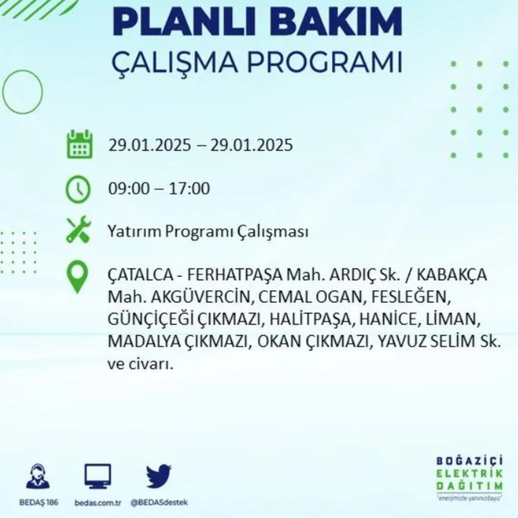 BEDAŞ açıkladı... İstanbul'da elektrik kesintisi: 29 Ocak'ta hangi mahalleler etkilenecek?