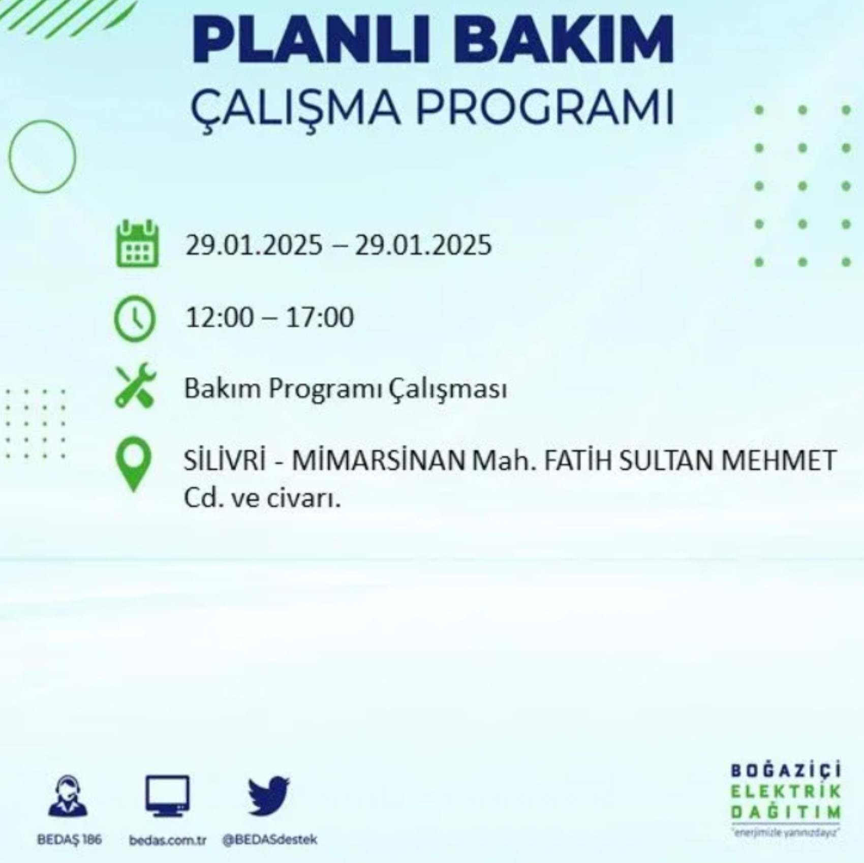 BEDAŞ açıkladı... İstanbul'da elektrik kesintisi: 29 Ocak'ta hangi mahalleler etkilenecek?