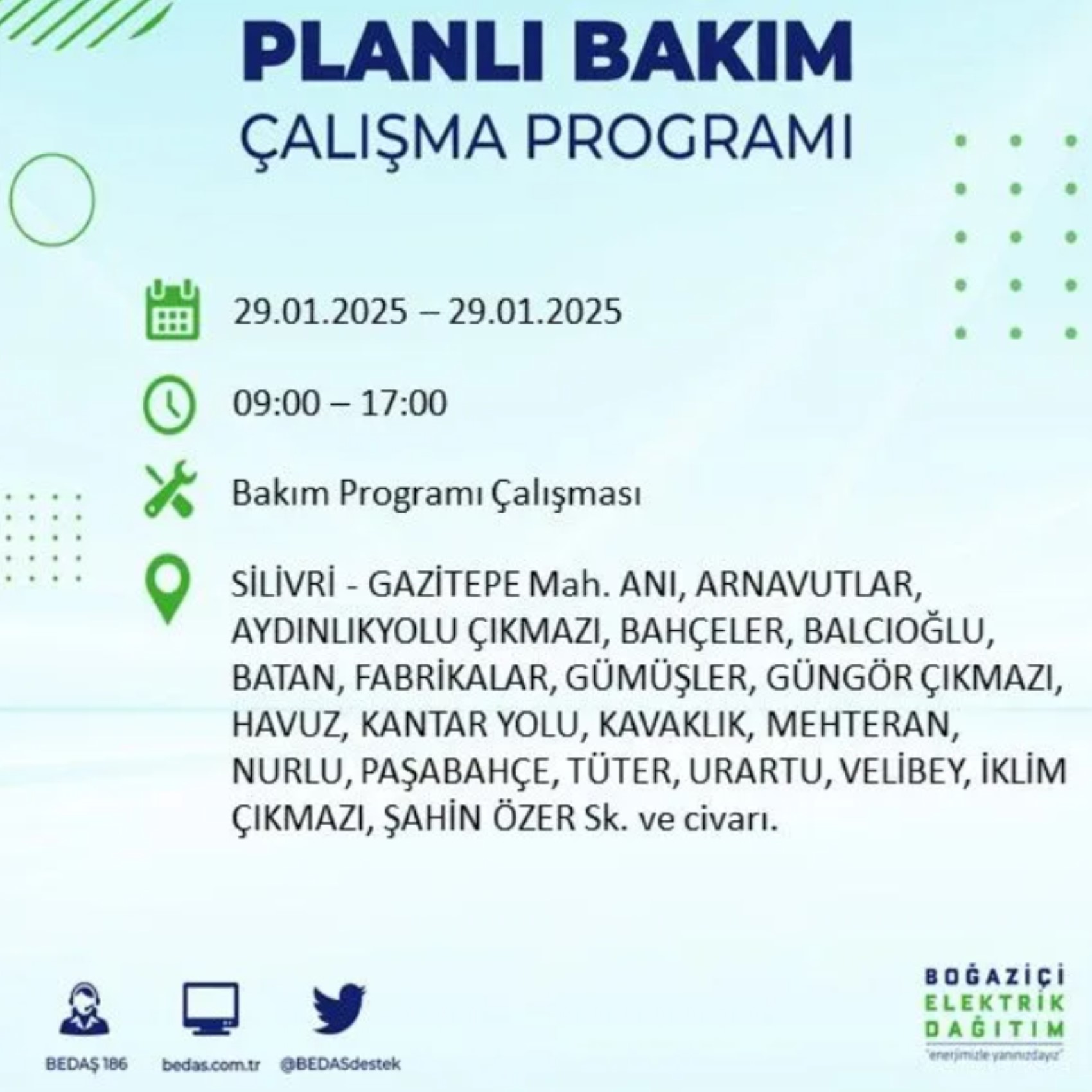 BEDAŞ açıkladı... İstanbul'da elektrik kesintisi: 29 Ocak'ta hangi mahalleler etkilenecek?