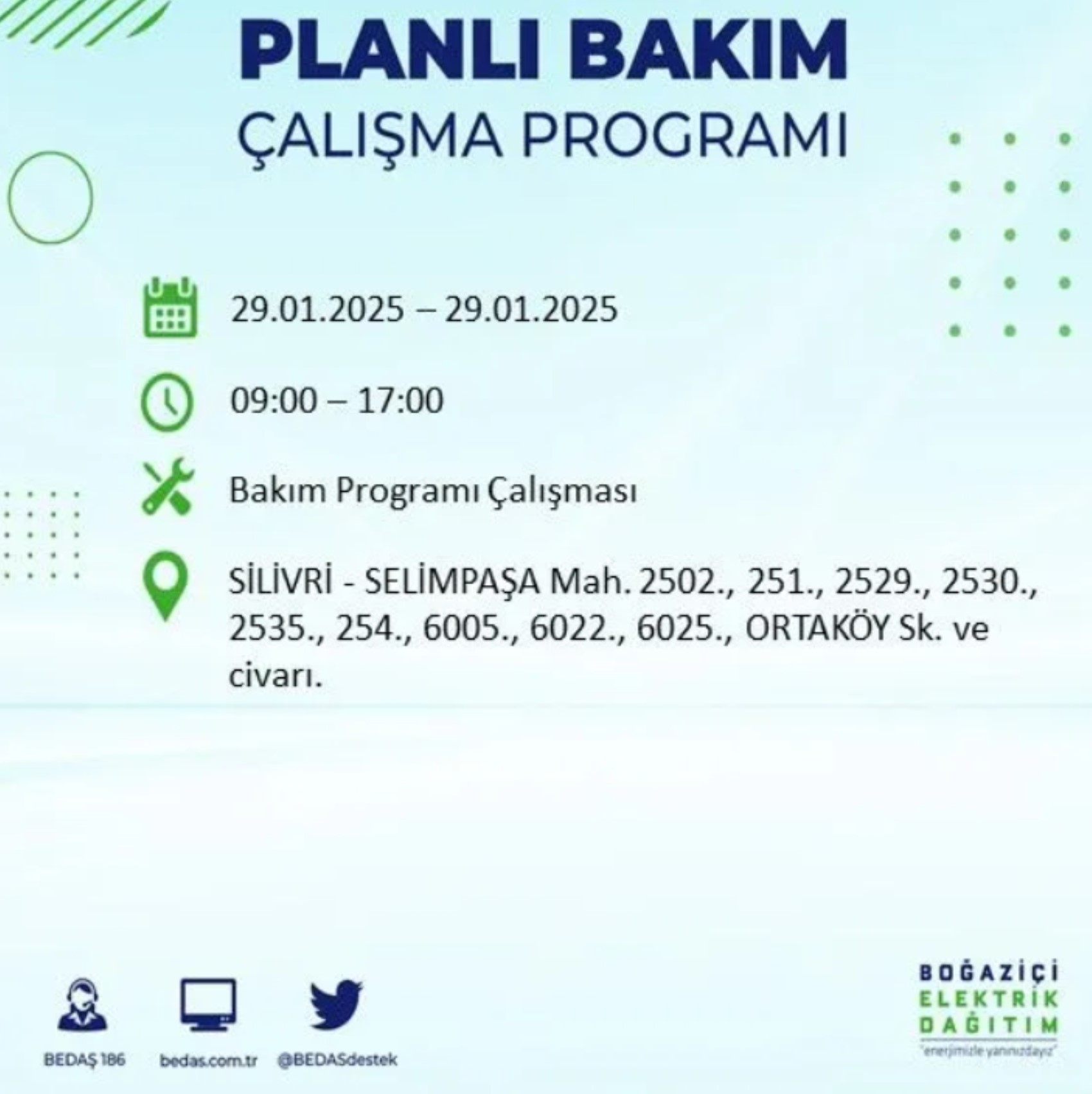 BEDAŞ açıkladı... İstanbul'da elektrik kesintisi: 29 Ocak'ta hangi mahalleler etkilenecek?