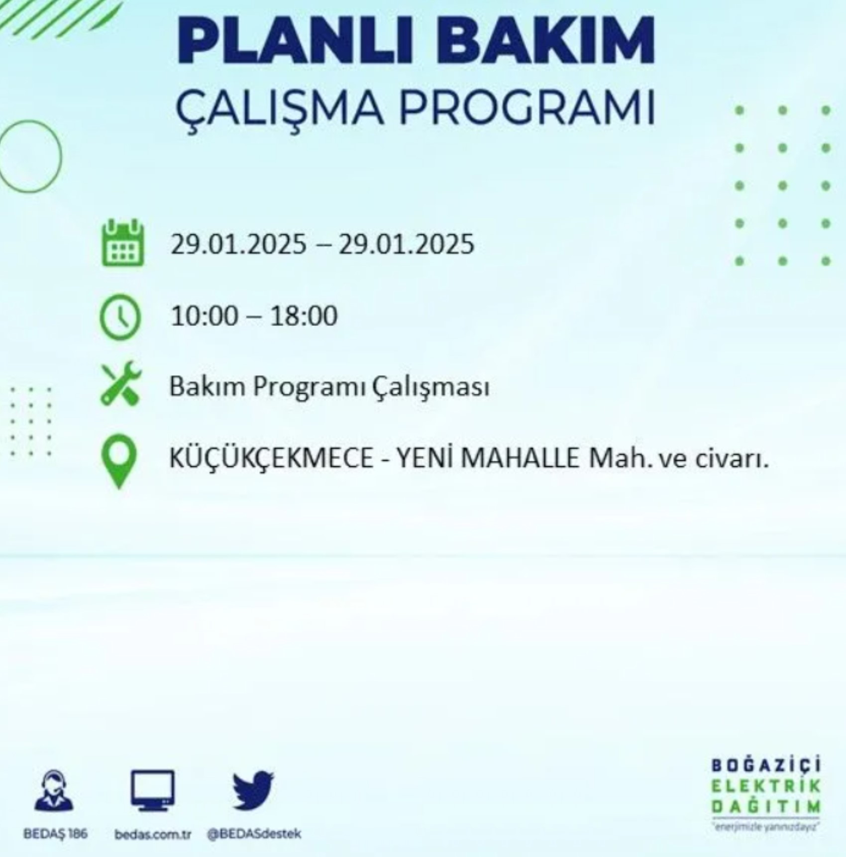 BEDAŞ açıkladı... İstanbul'da elektrik kesintisi: 29 Ocak'ta hangi mahalleler etkilenecek?