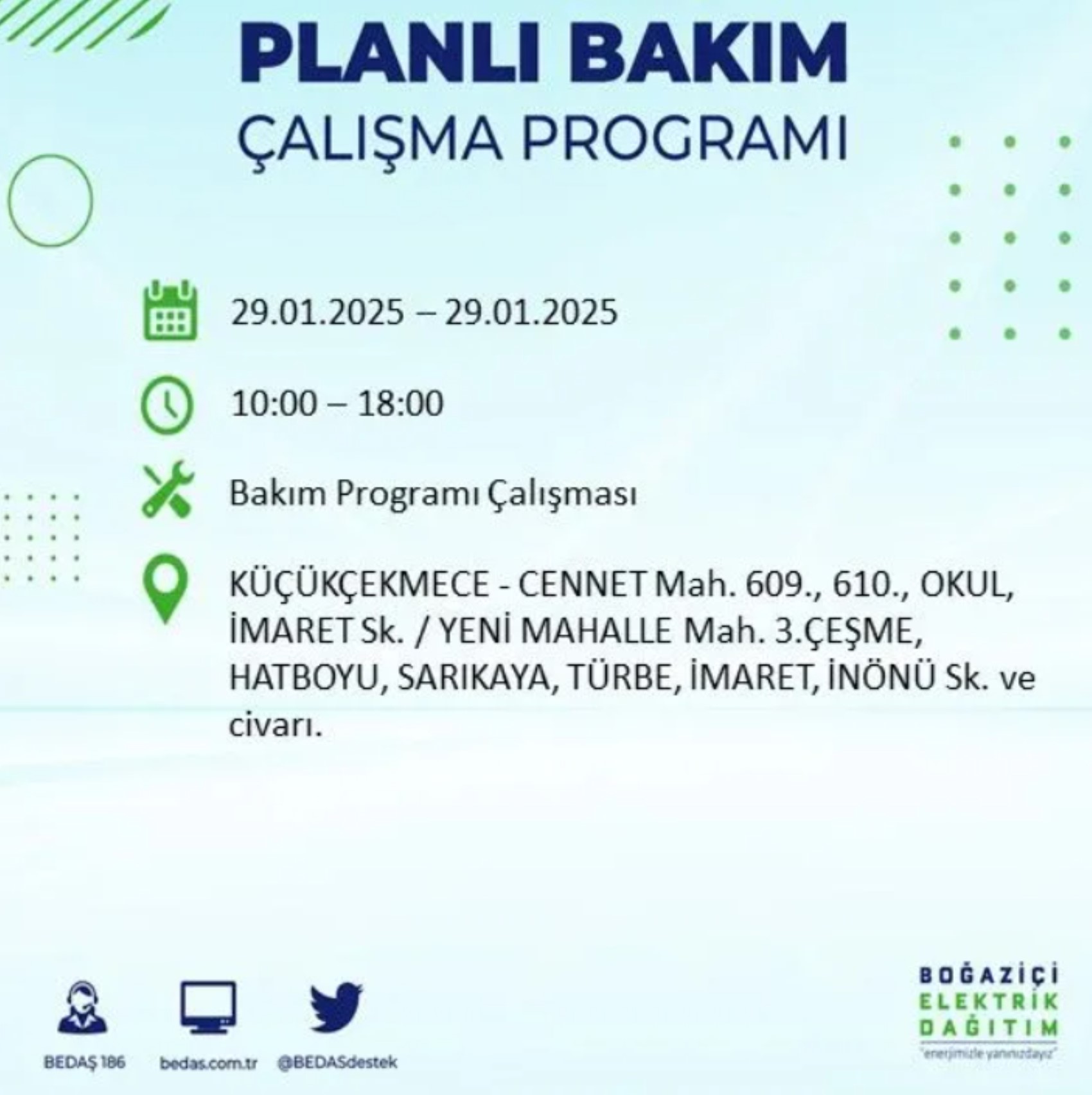 BEDAŞ açıkladı... İstanbul'da elektrik kesintisi: 29 Ocak'ta hangi mahalleler etkilenecek?