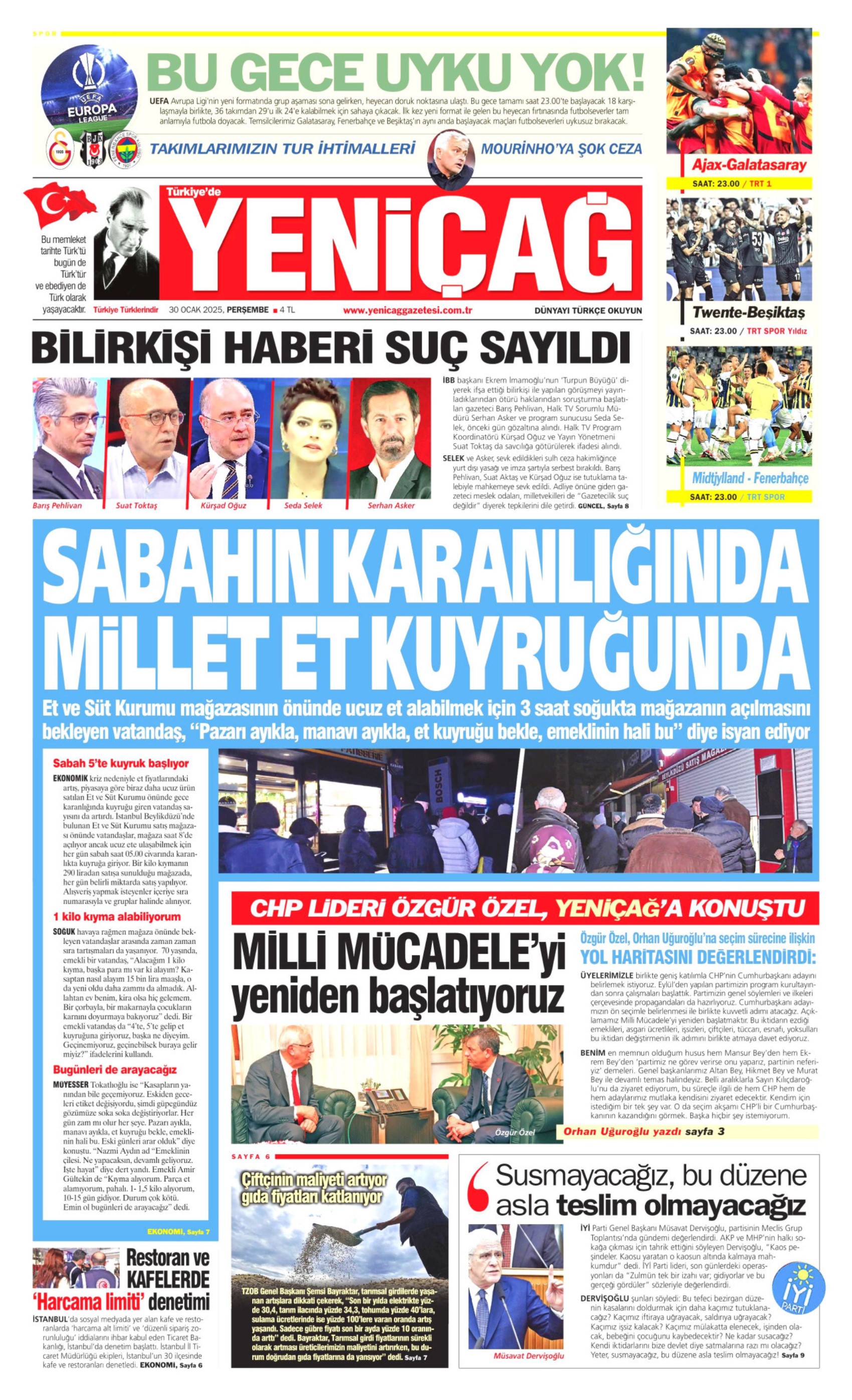 Suat Toktaş tutuklandı, Barış Pehlivan ve Kürşad Oğuz adli kontrol şartıyla serbest: Gazeteler bilirkişi soruşturmasını nasıl gördü? (30 Ocak 2025 gazete manşetleri)