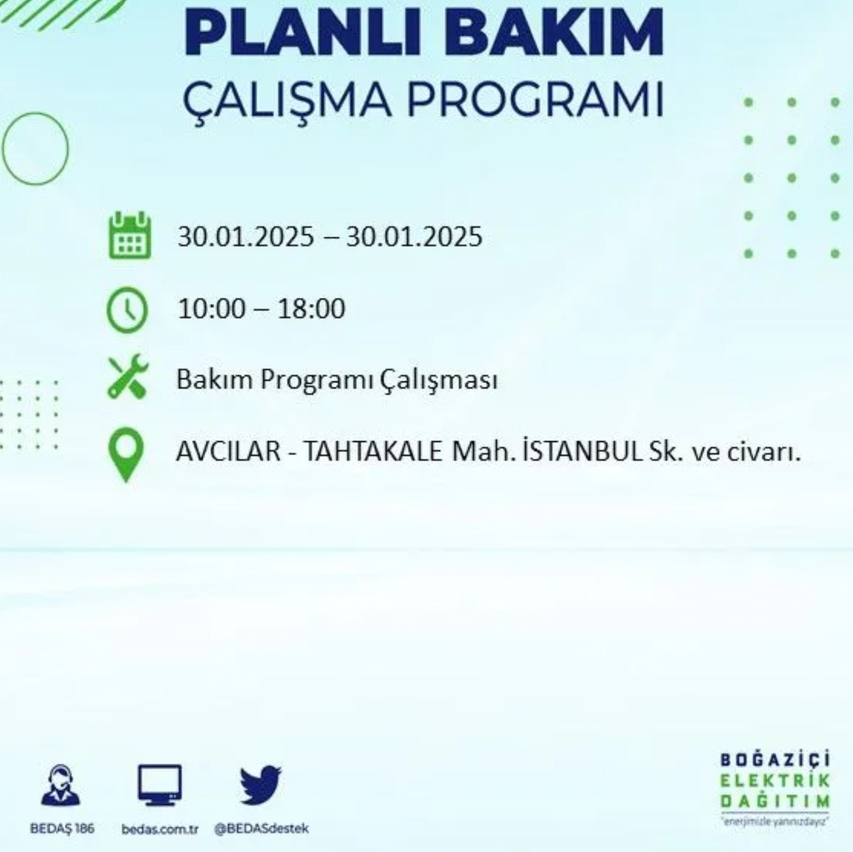 BEDAŞ açıkladı... İstanbul'da elektrik kesintisi: 30 Ocak'ta hangi mahalleler etkilenecek?