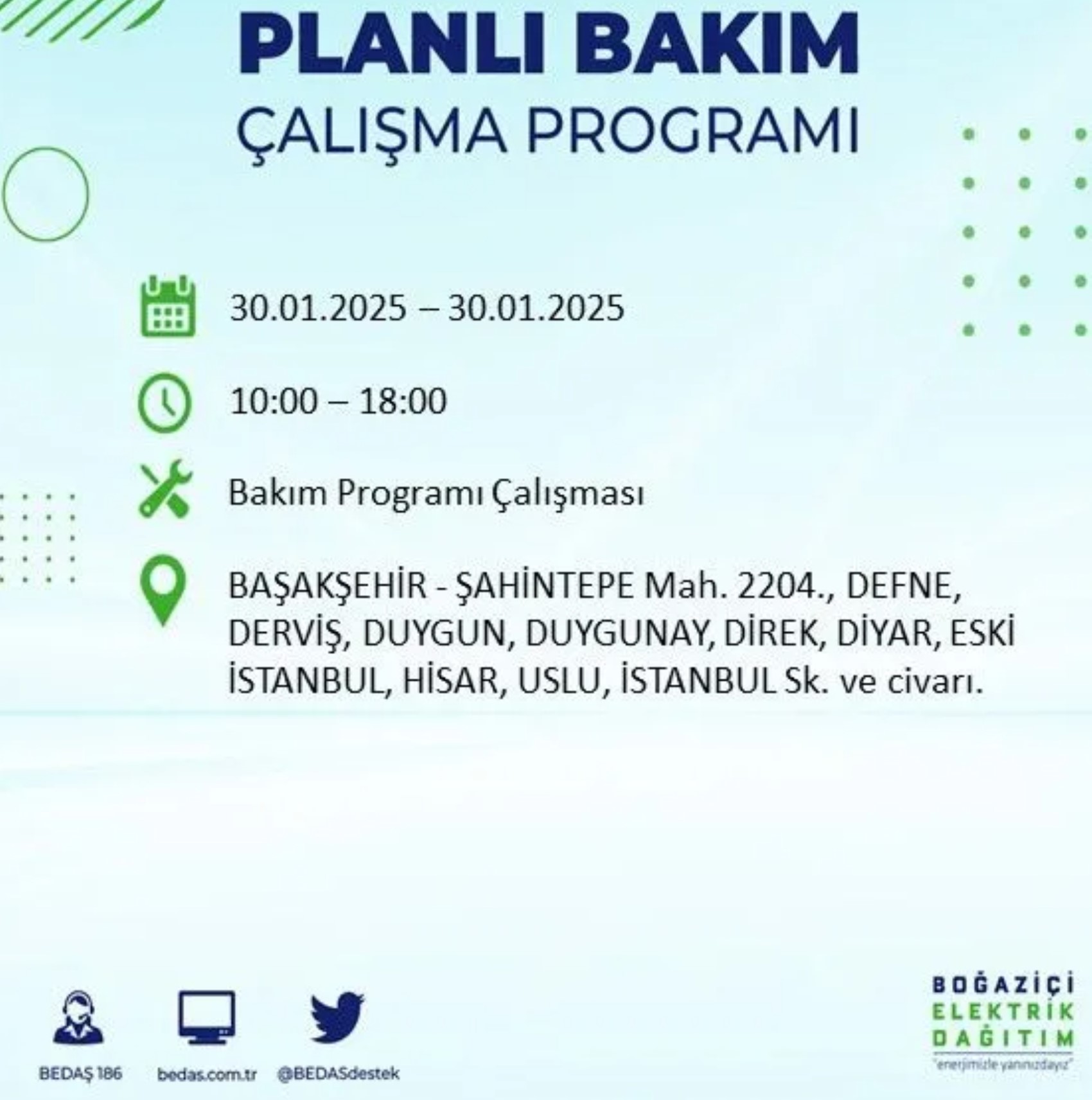 BEDAŞ açıkladı... İstanbul'da elektrik kesintisi: 30 Ocak'ta hangi mahalleler etkilenecek?