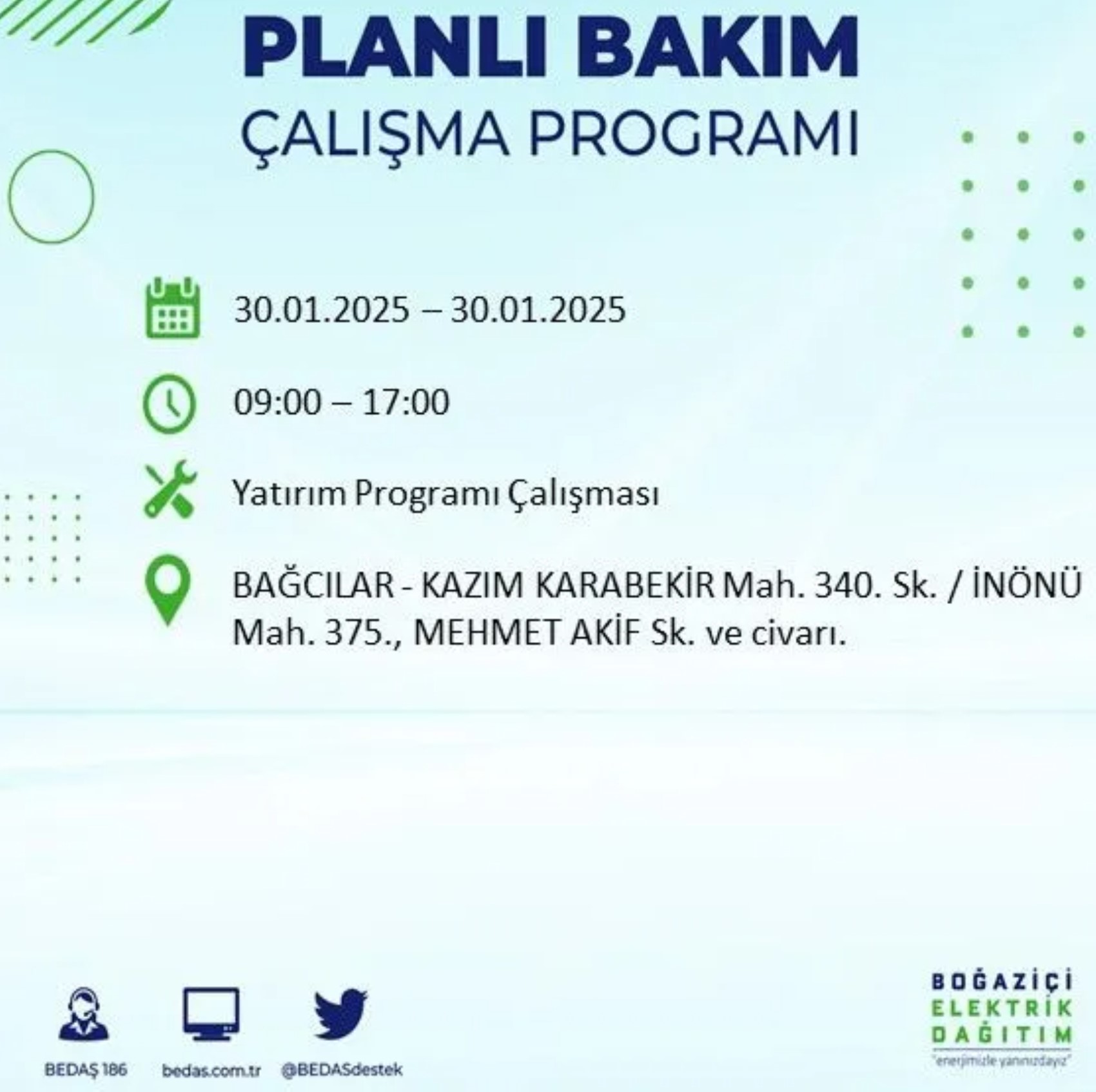 BEDAŞ açıkladı... İstanbul'da elektrik kesintisi: 30 Ocak'ta hangi mahalleler etkilenecek?