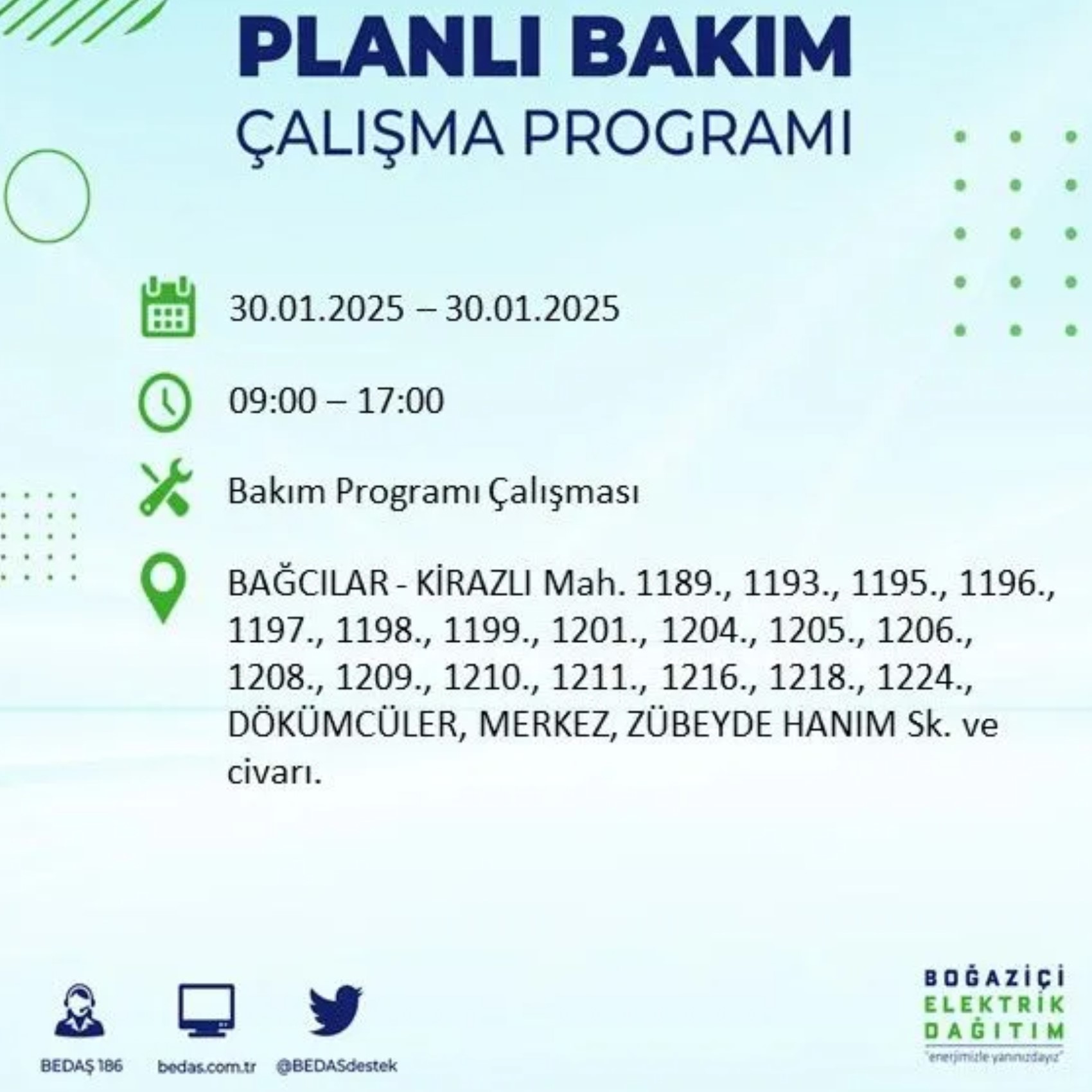 BEDAŞ açıkladı... İstanbul'da elektrik kesintisi: 30 Ocak'ta hangi mahalleler etkilenecek?