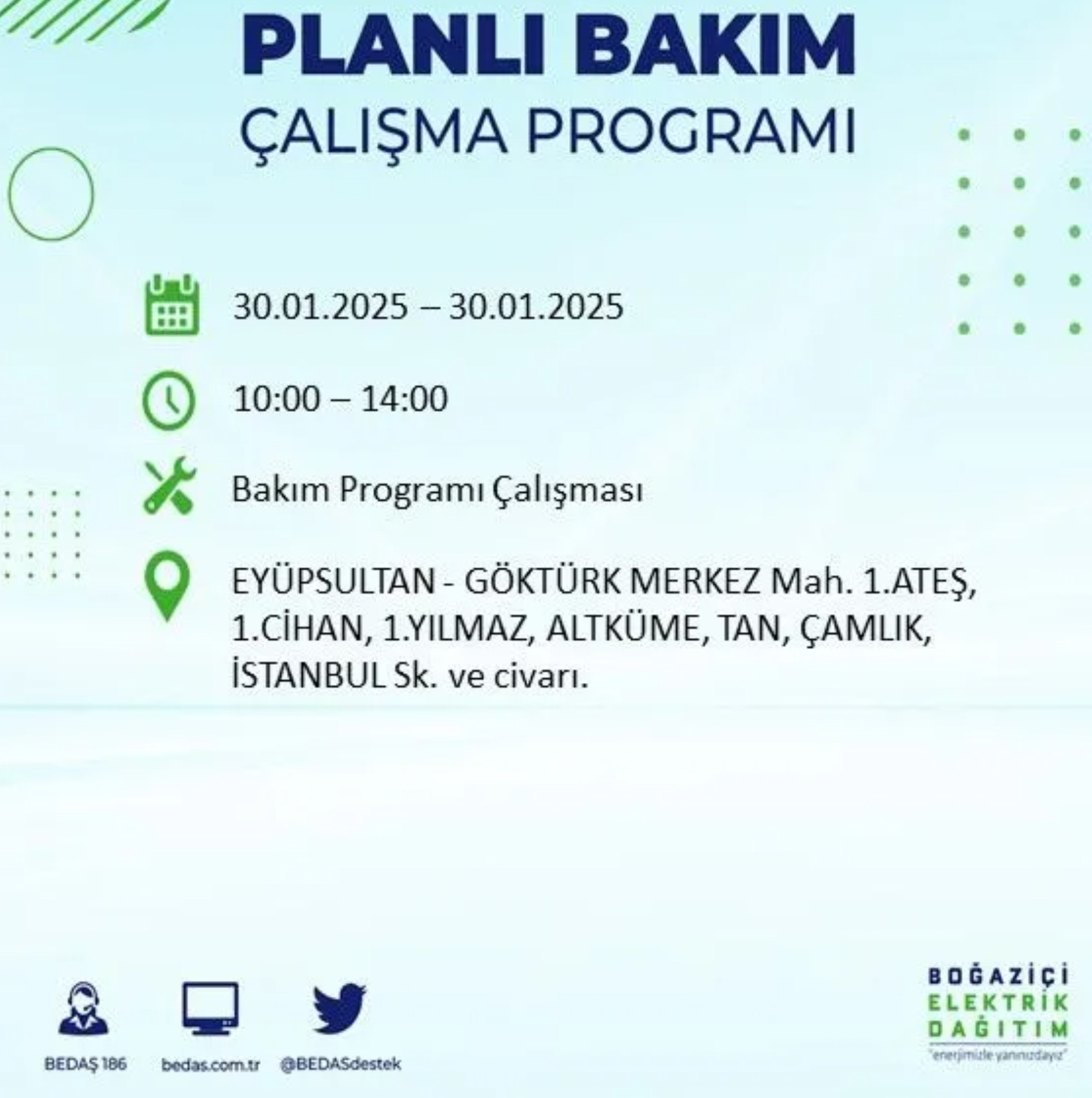 BEDAŞ açıkladı... İstanbul'da elektrik kesintisi: 30 Ocak'ta hangi mahalleler etkilenecek?