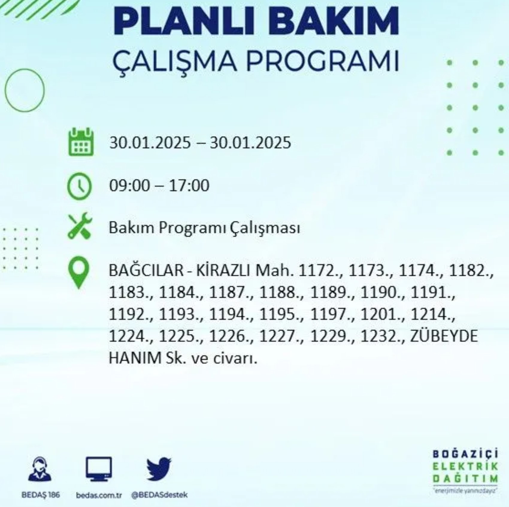 BEDAŞ açıkladı... İstanbul'da elektrik kesintisi: 30 Ocak'ta hangi mahalleler etkilenecek?