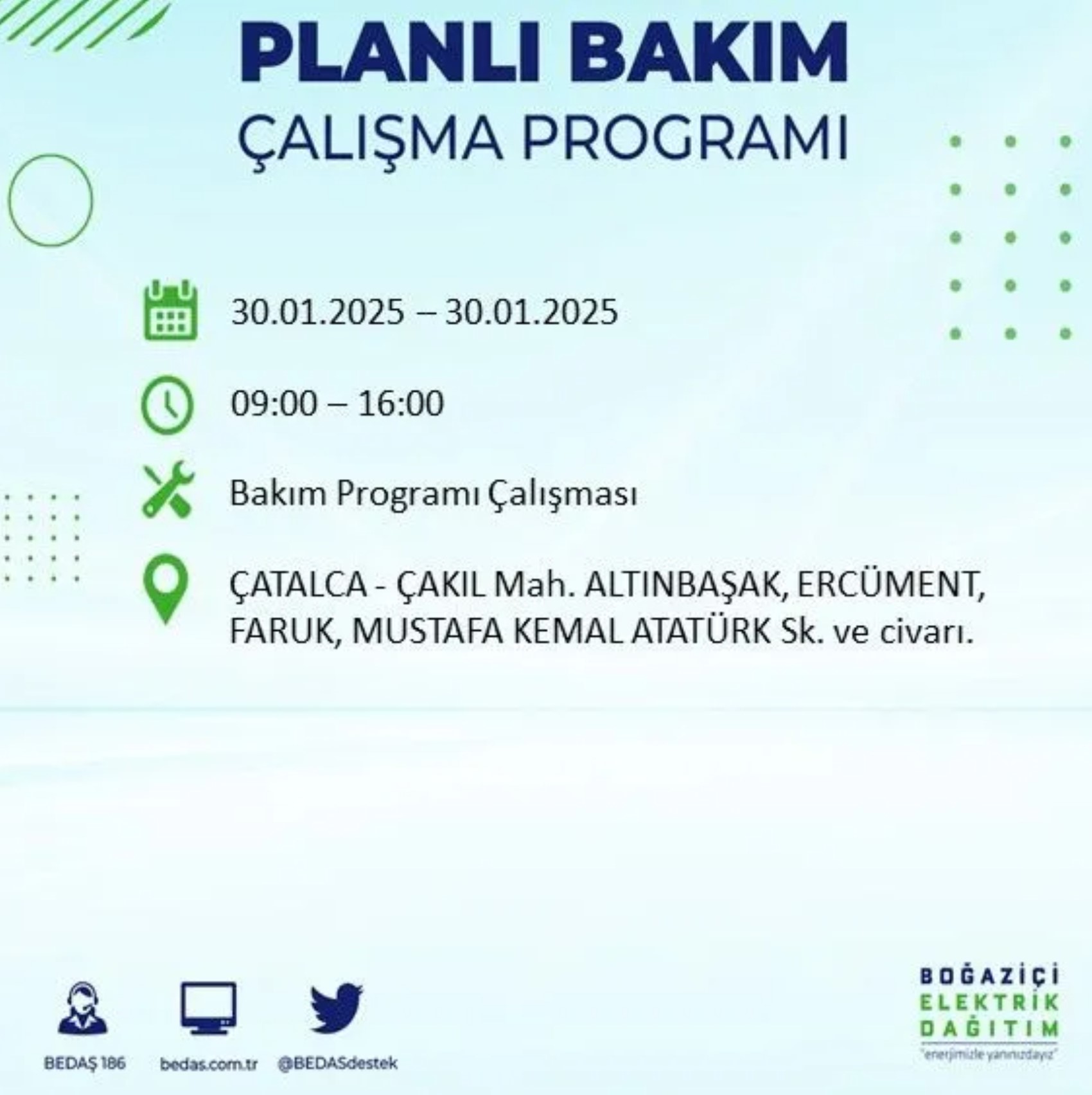 BEDAŞ açıkladı... İstanbul'da elektrik kesintisi: 30 Ocak'ta hangi mahalleler etkilenecek?