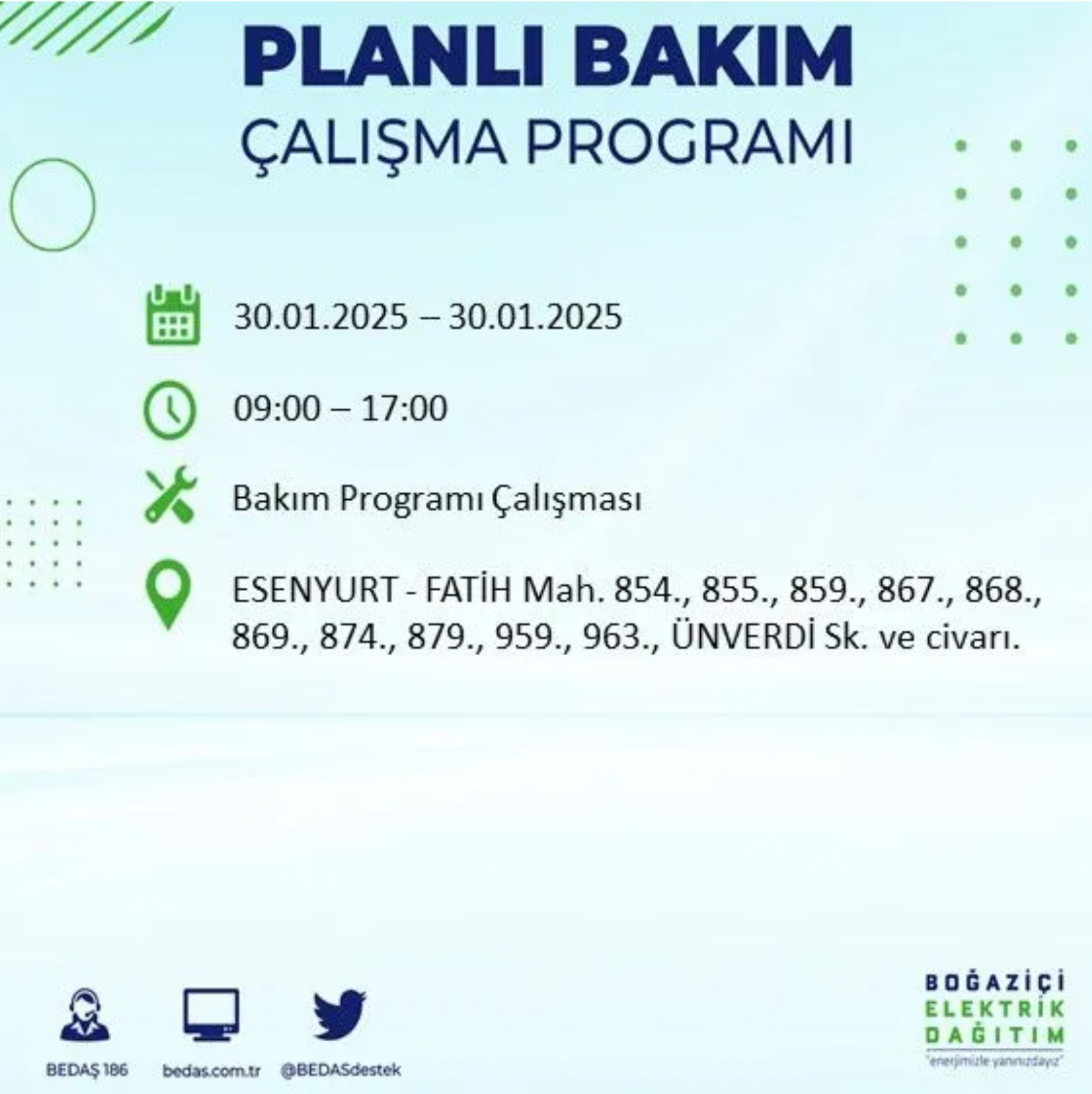 BEDAŞ açıkladı... İstanbul'da elektrik kesintisi: 30 Ocak'ta hangi mahalleler etkilenecek?