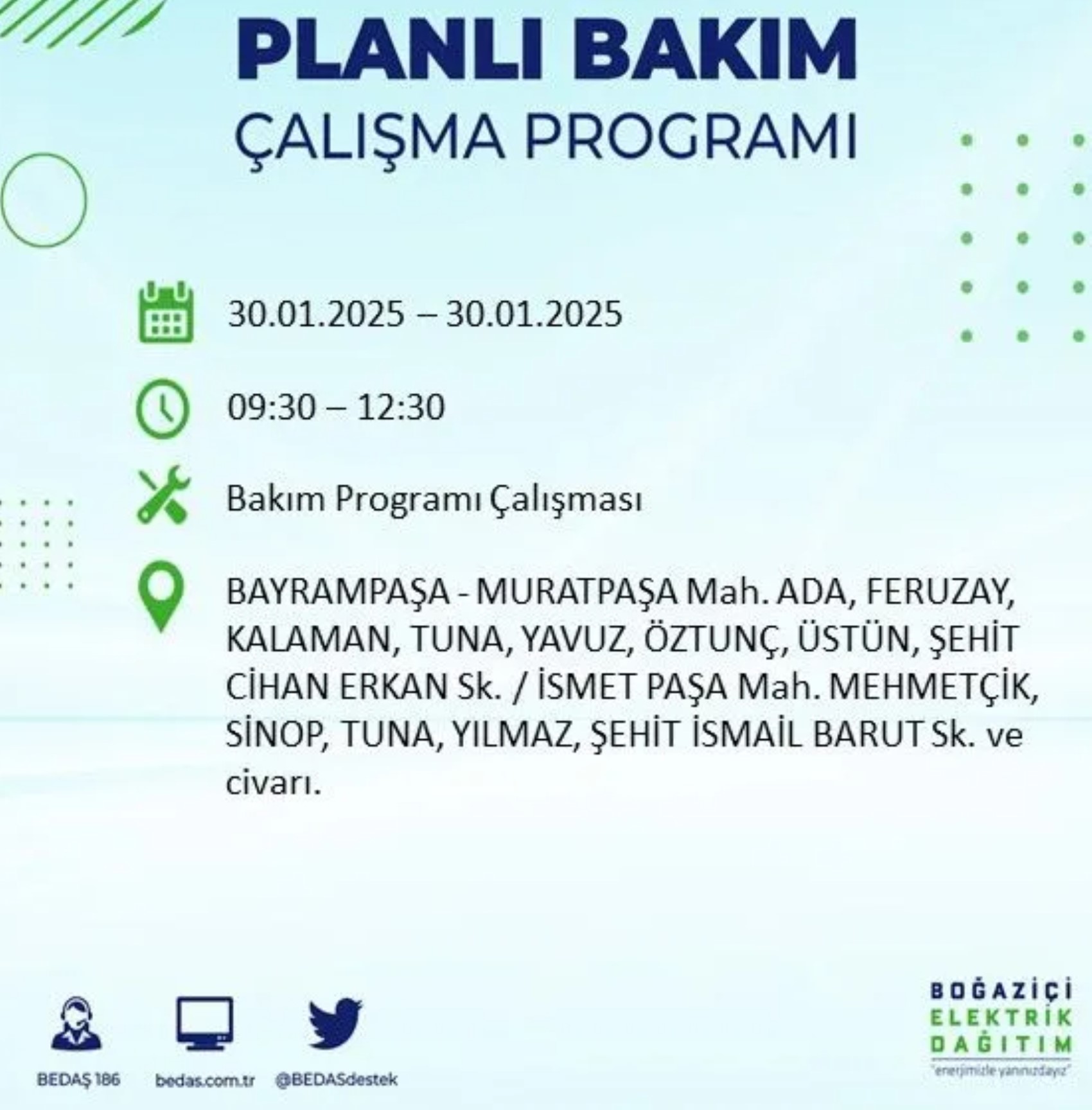 BEDAŞ açıkladı... İstanbul'da elektrik kesintisi: 30 Ocak'ta hangi mahalleler etkilenecek?