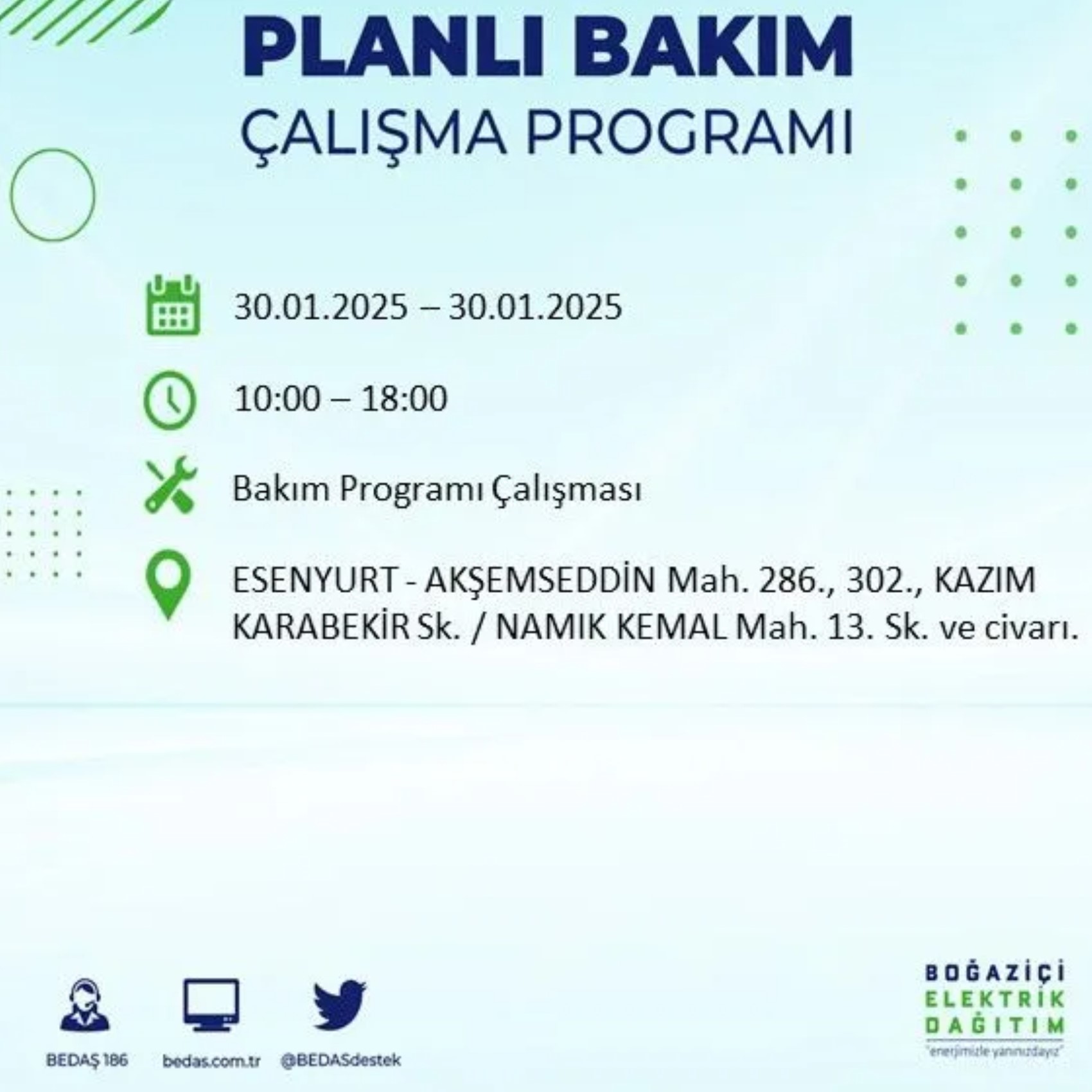 BEDAŞ açıkladı... İstanbul'da elektrik kesintisi: 30 Ocak'ta hangi mahalleler etkilenecek?