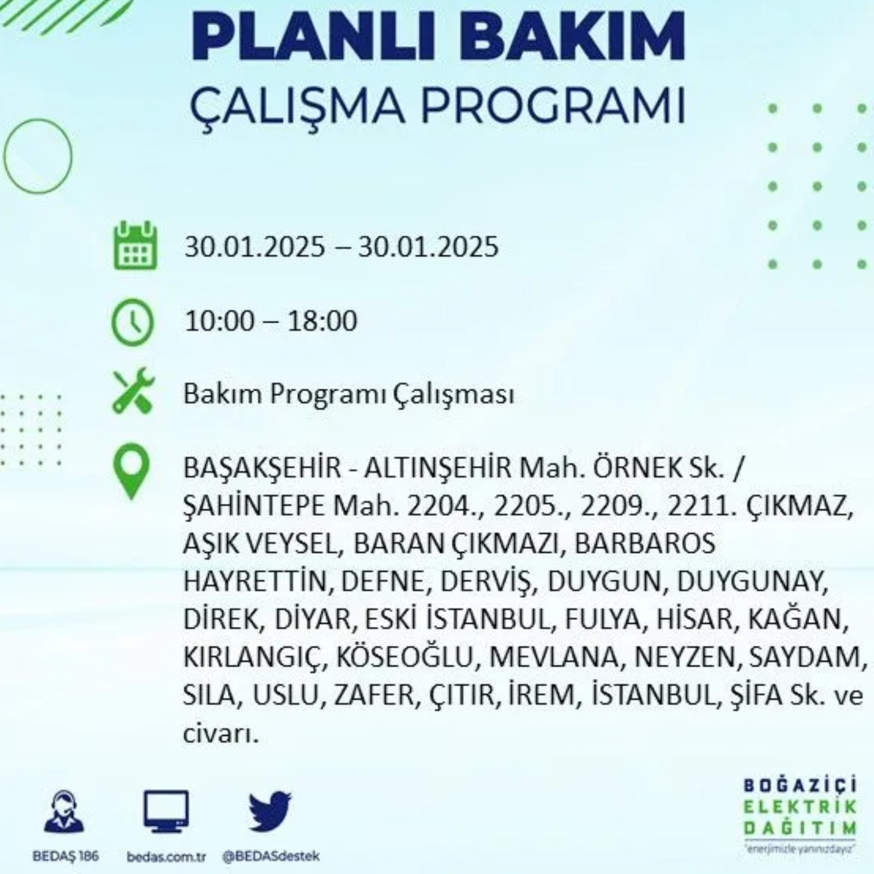 BEDAŞ açıkladı... İstanbul'da elektrik kesintisi: 30 Ocak'ta hangi mahalleler etkilenecek?