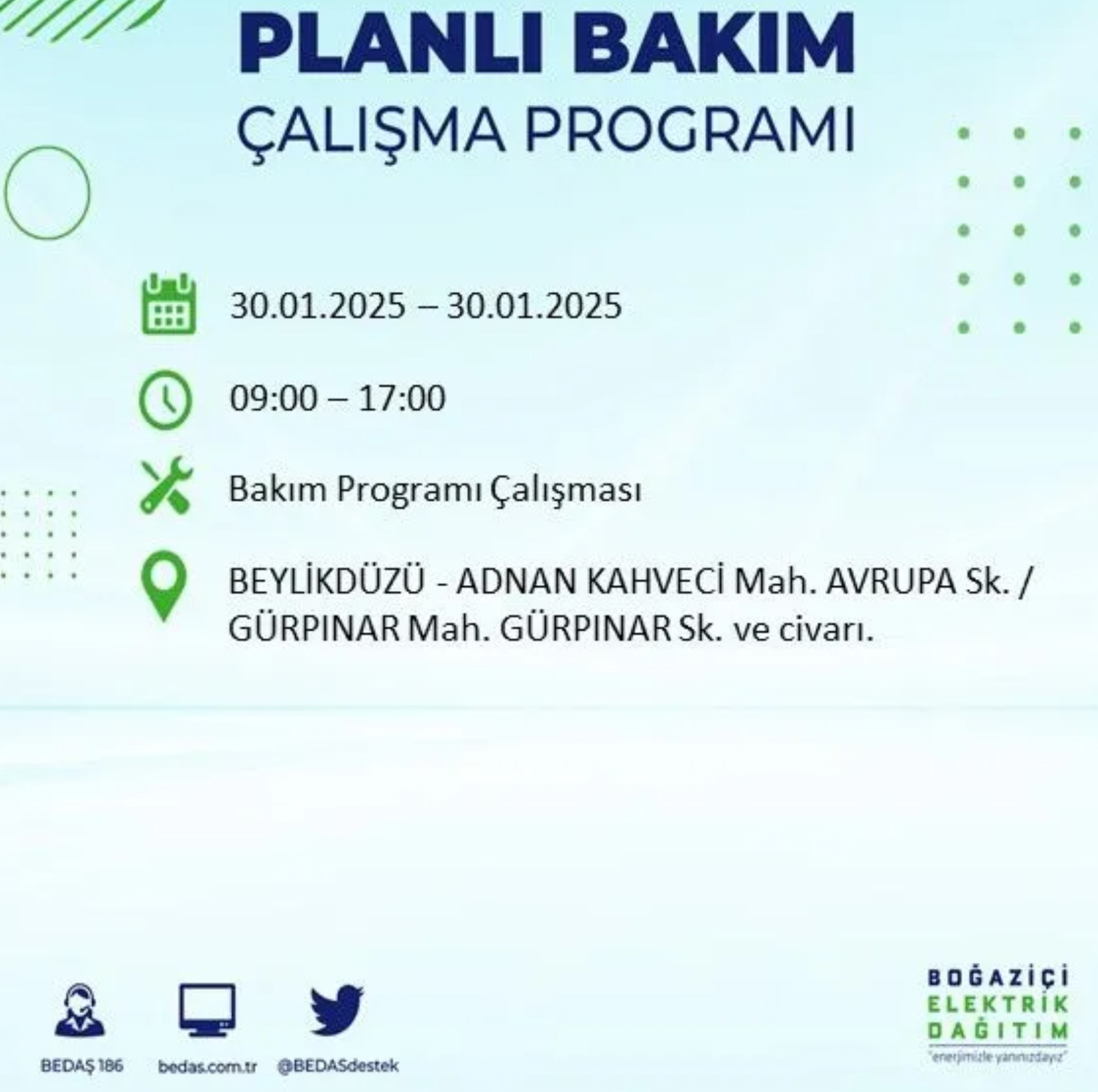 BEDAŞ açıkladı... İstanbul'da elektrik kesintisi: 30 Ocak'ta hangi mahalleler etkilenecek?