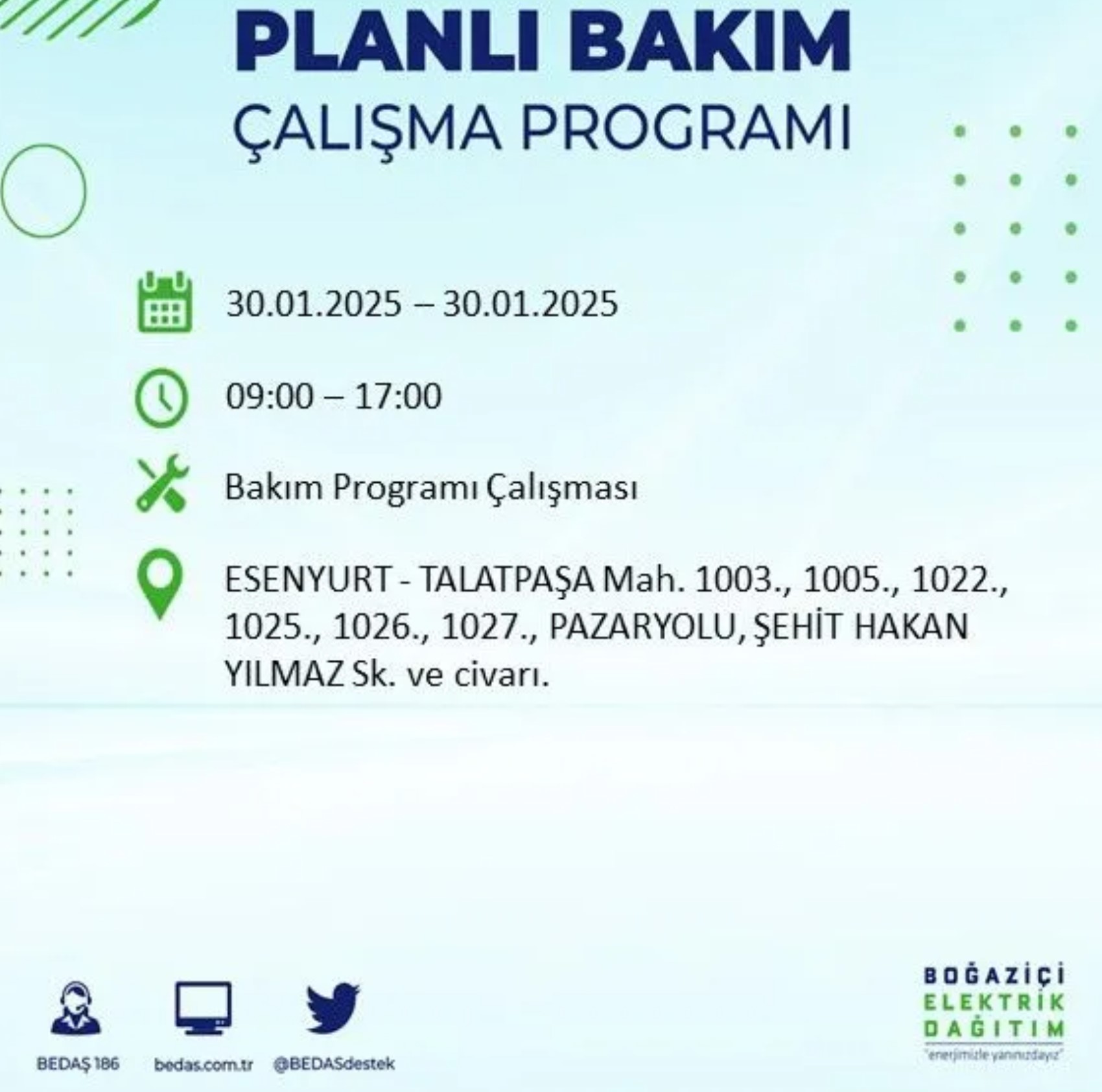 BEDAŞ açıkladı... İstanbul'da elektrik kesintisi: 30 Ocak'ta hangi mahalleler etkilenecek?