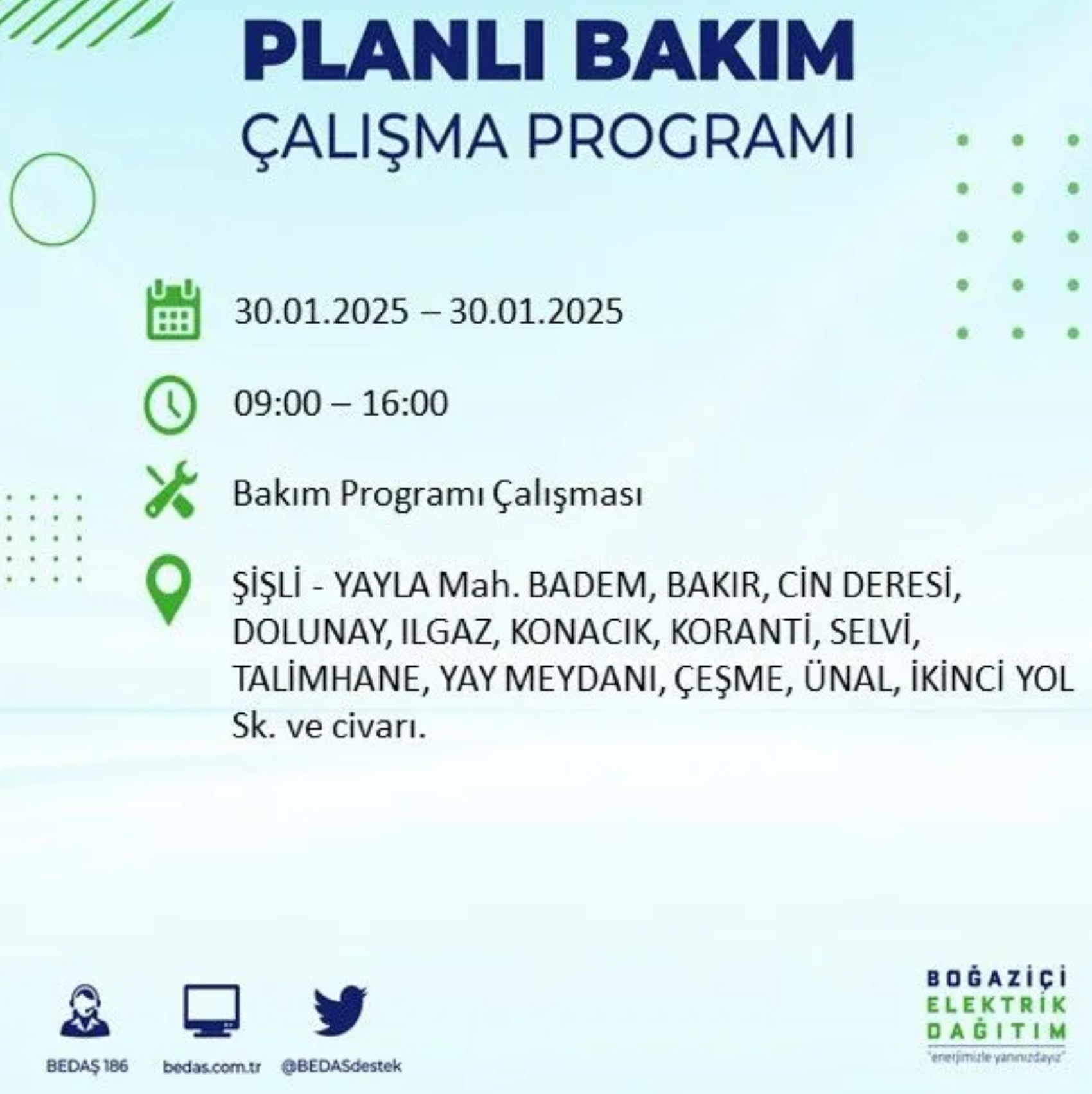 BEDAŞ açıkladı... İstanbul'da elektrik kesintisi: 30 Ocak'ta hangi mahalleler etkilenecek?