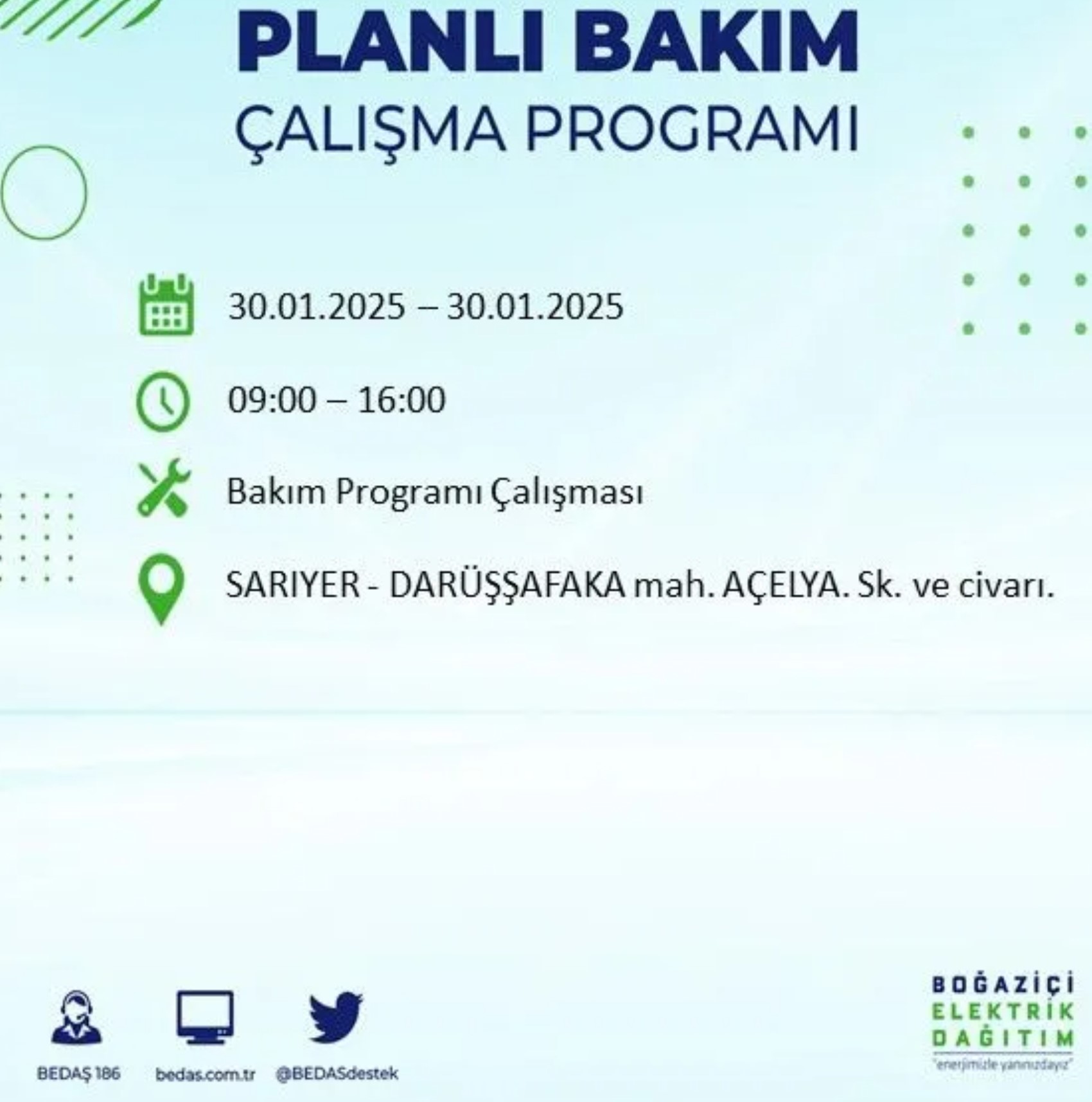 BEDAŞ açıkladı... İstanbul'da elektrik kesintisi: 30 Ocak'ta hangi mahalleler etkilenecek?