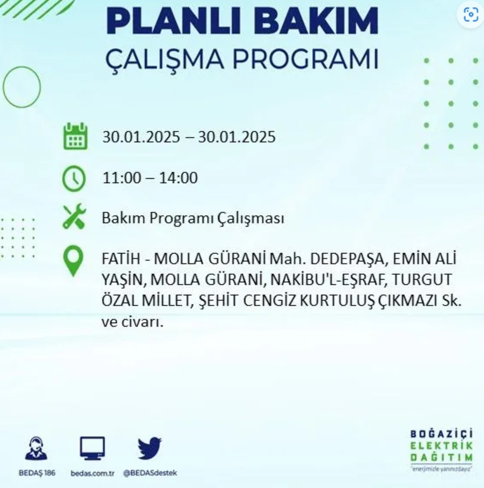 BEDAŞ açıkladı... İstanbul'da elektrik kesintisi: 30 Ocak'ta hangi mahalleler etkilenecek?