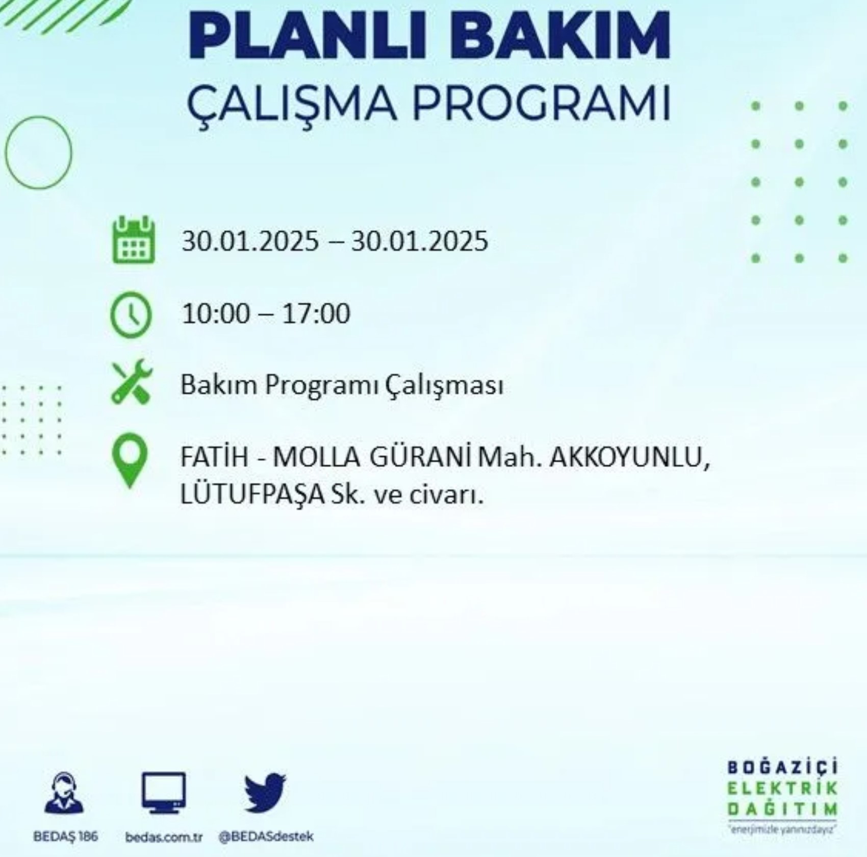 BEDAŞ açıkladı... İstanbul'da elektrik kesintisi: 30 Ocak'ta hangi mahalleler etkilenecek?