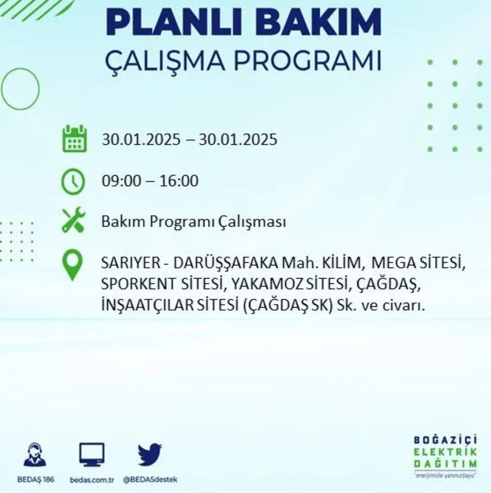 BEDAŞ açıkladı... İstanbul'da elektrik kesintisi: 30 Ocak'ta hangi mahalleler etkilenecek?