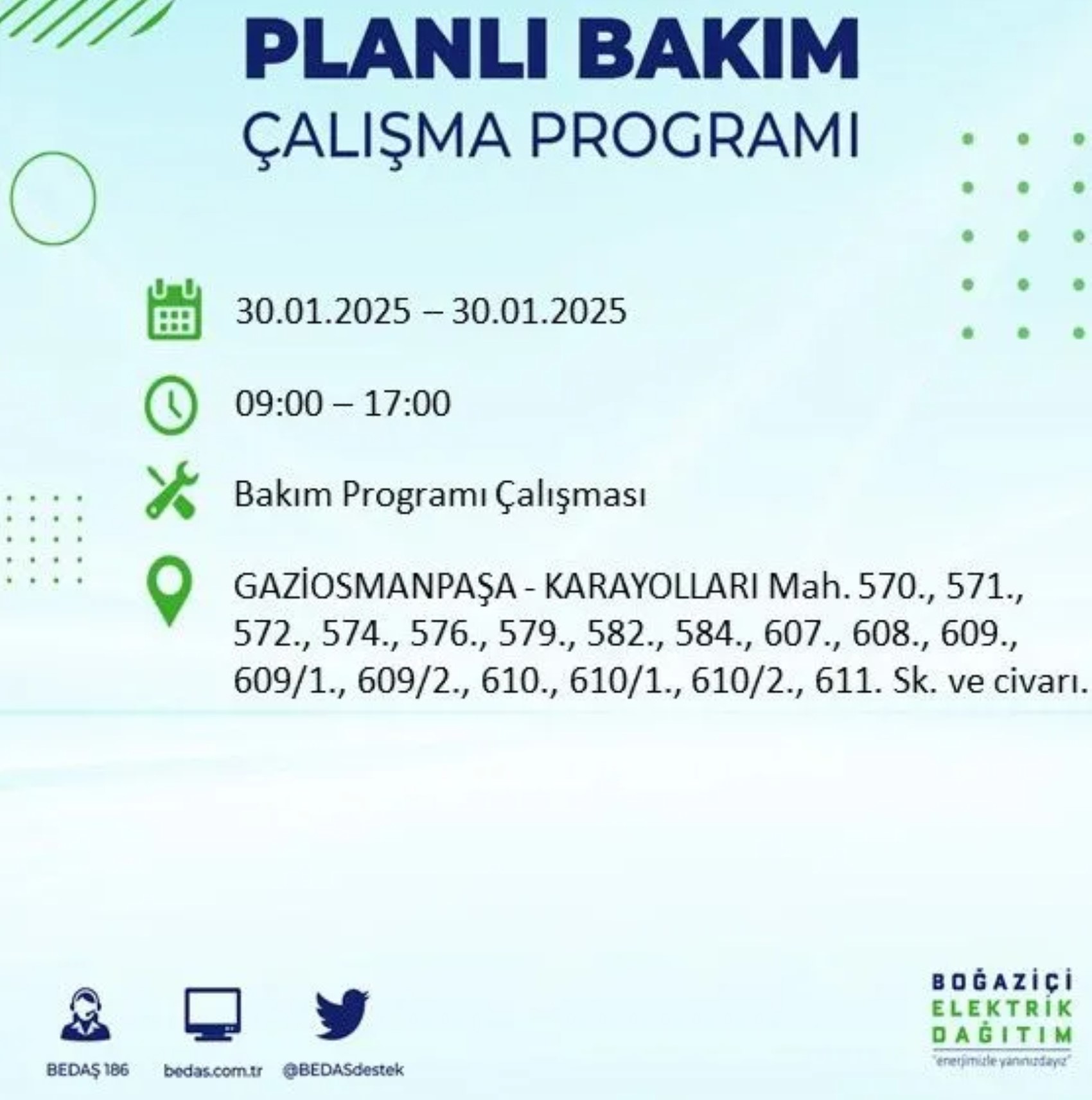 BEDAŞ açıkladı... İstanbul'da elektrik kesintisi: 30 Ocak'ta hangi mahalleler etkilenecek?