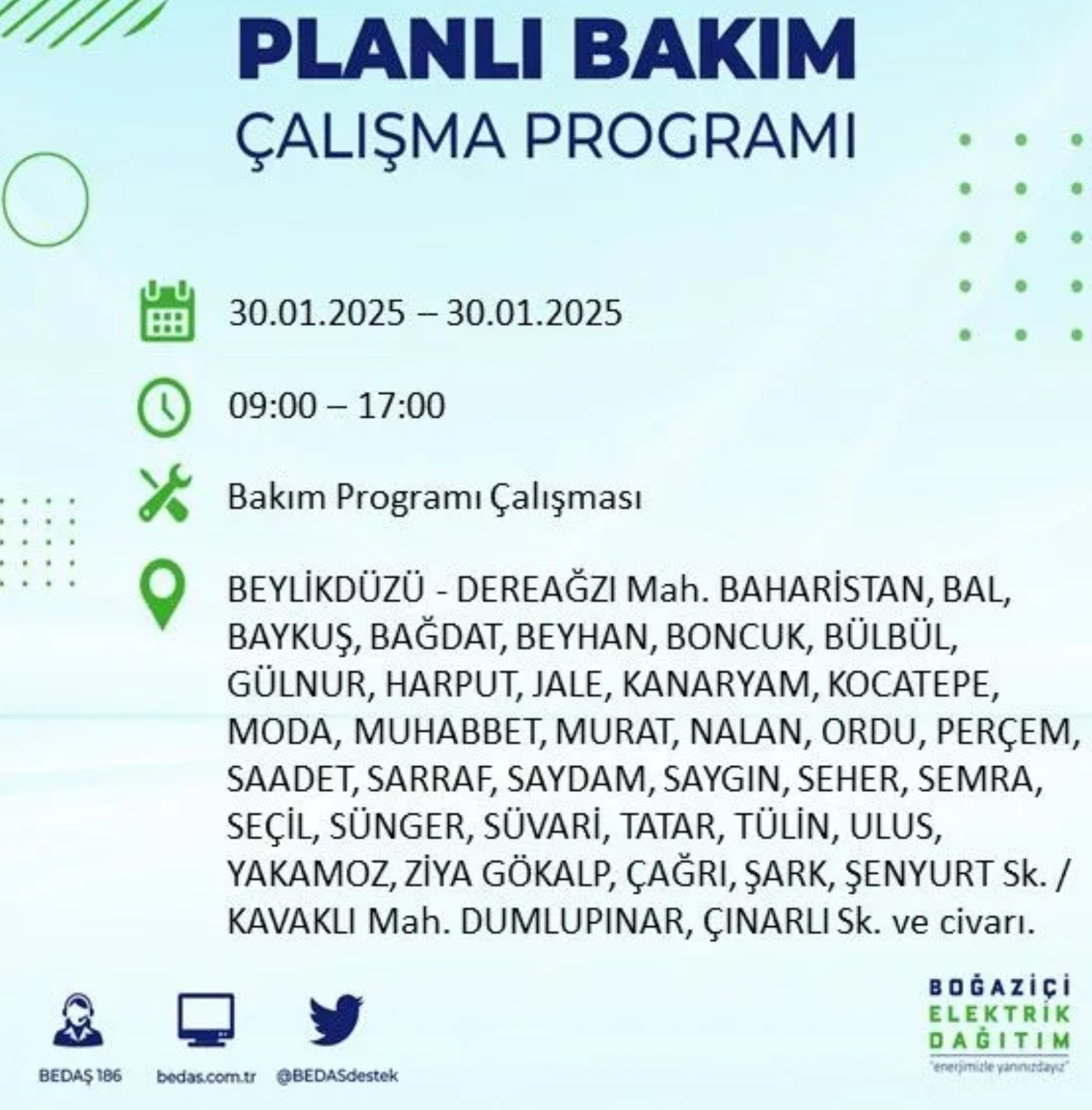 BEDAŞ açıkladı... İstanbul'da elektrik kesintisi: 30 Ocak'ta hangi mahalleler etkilenecek?