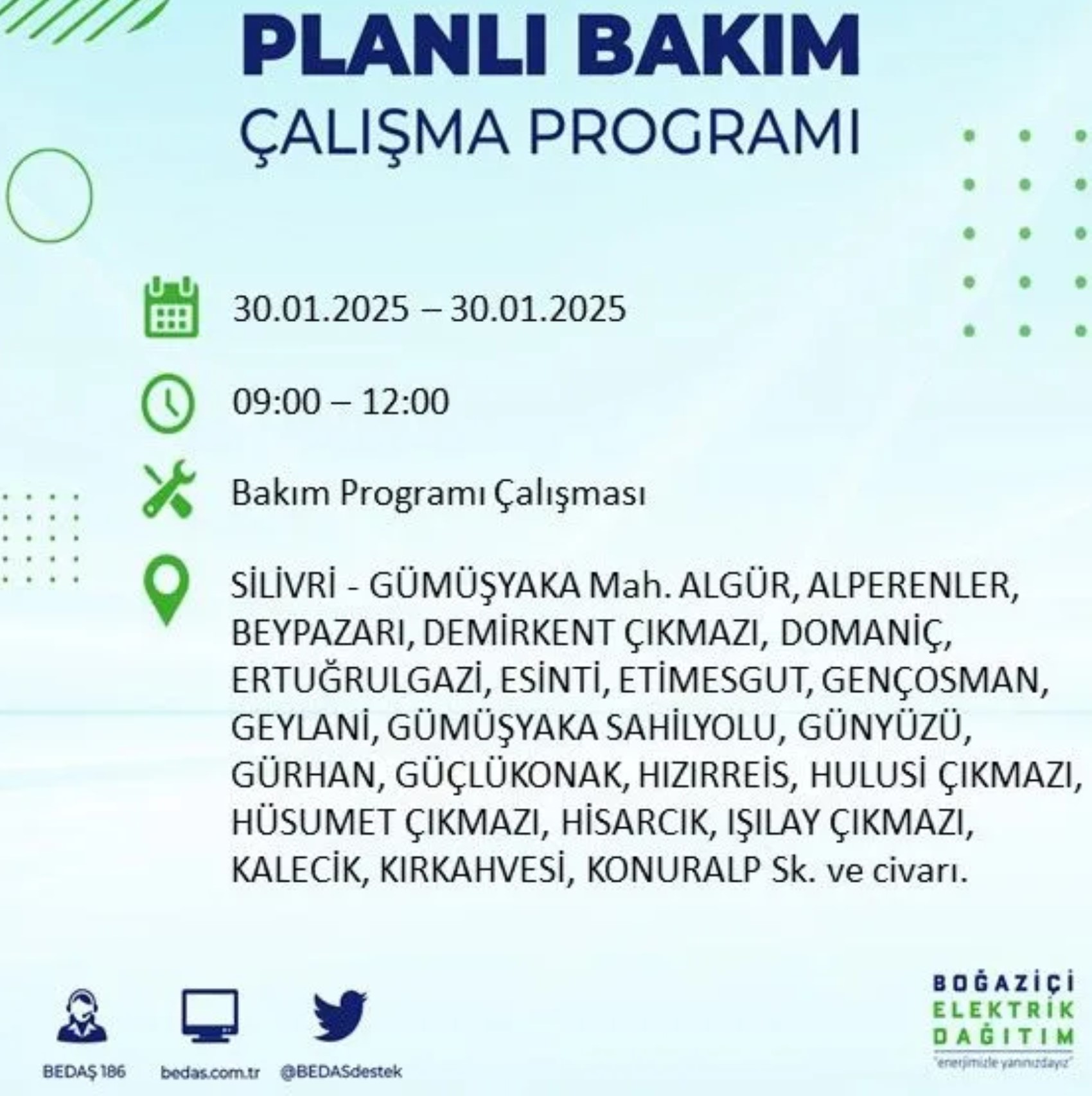 BEDAŞ açıkladı... İstanbul'da elektrik kesintisi: 30 Ocak'ta hangi mahalleler etkilenecek?