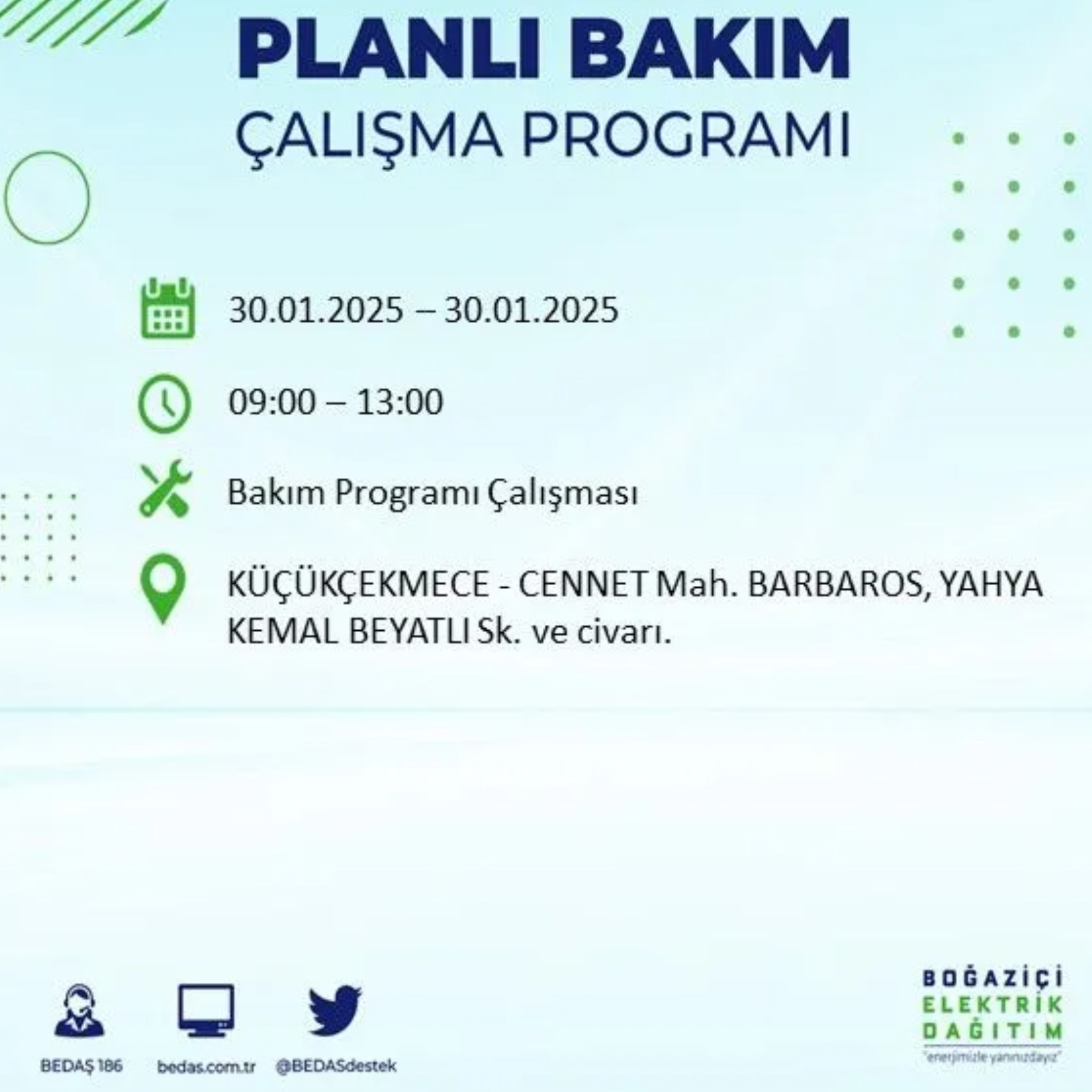 BEDAŞ açıkladı... İstanbul'da elektrik kesintisi: 30 Ocak'ta hangi mahalleler etkilenecek?