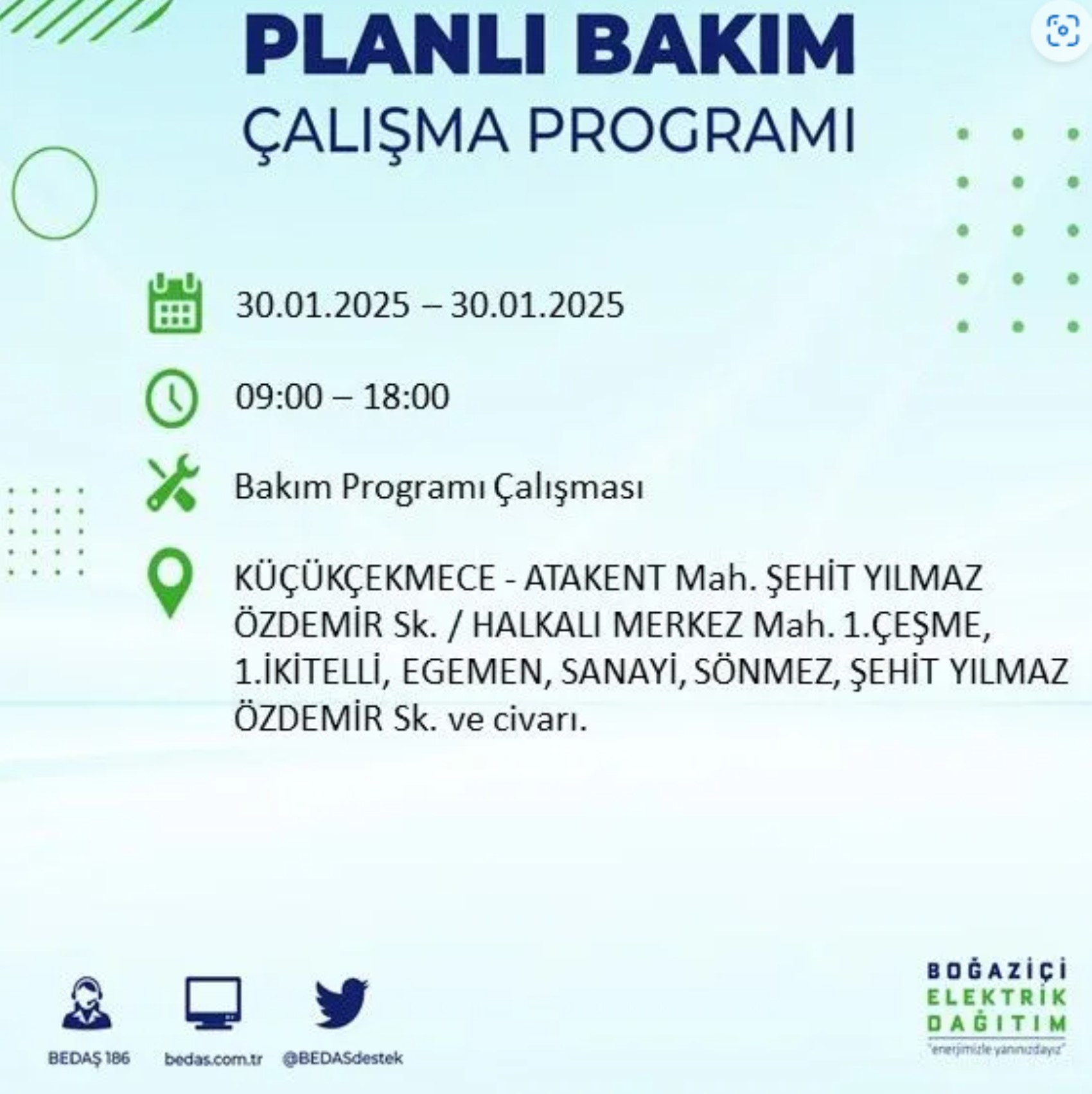 BEDAŞ açıkladı... İstanbul'da elektrik kesintisi: 30 Ocak'ta hangi mahalleler etkilenecek?