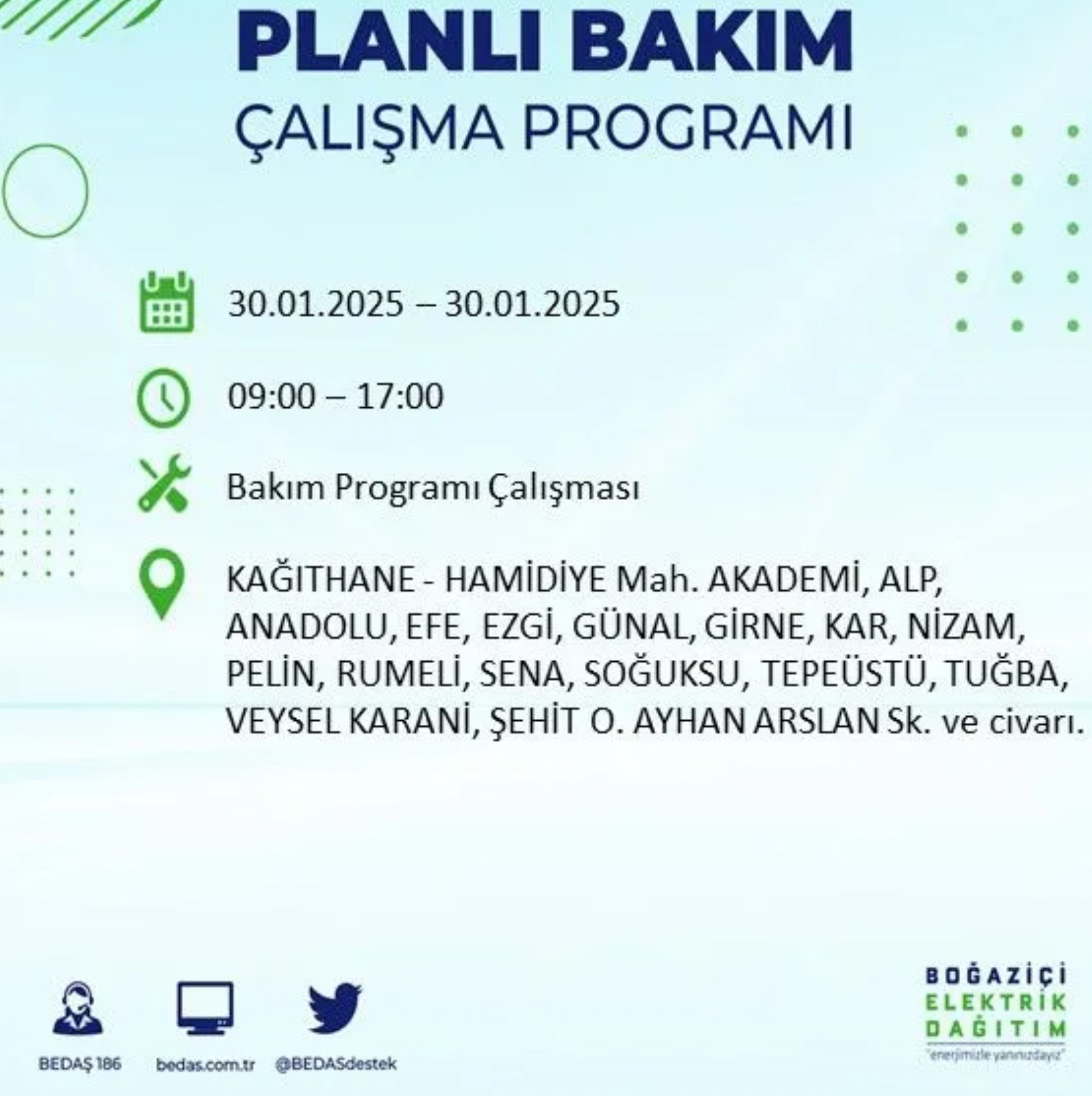 BEDAŞ açıkladı... İstanbul'da elektrik kesintisi: 30 Ocak'ta hangi mahalleler etkilenecek?