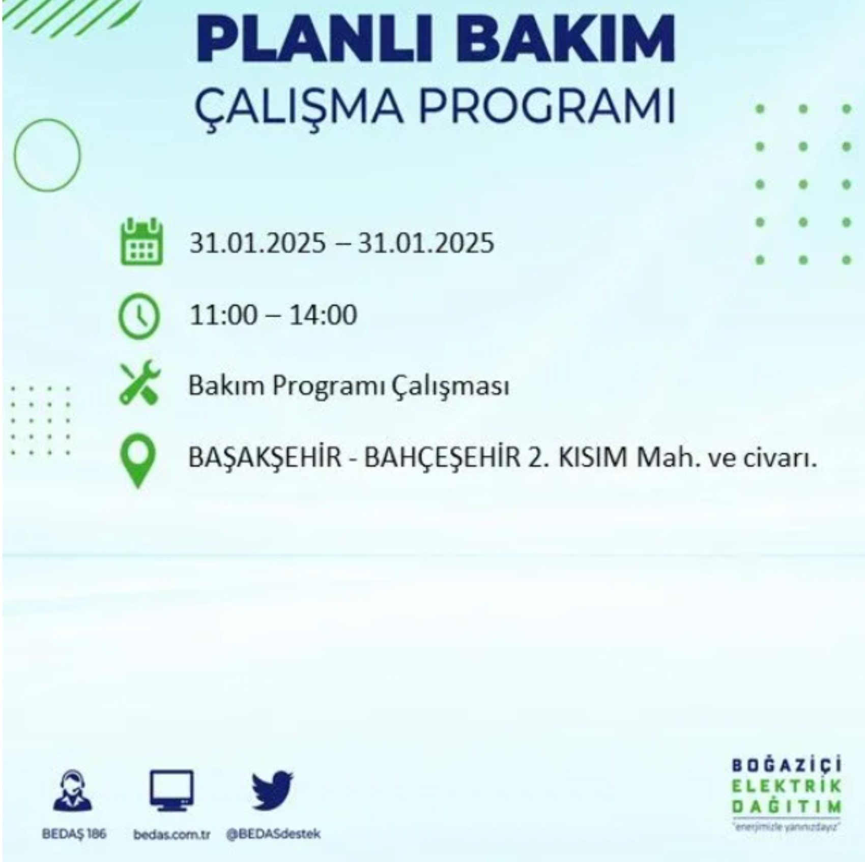 BEDAŞ açıkladı... İstanbul'da elektrik kesintisi: 31 Ocak'ta hangi mahalleler etkilenecek?