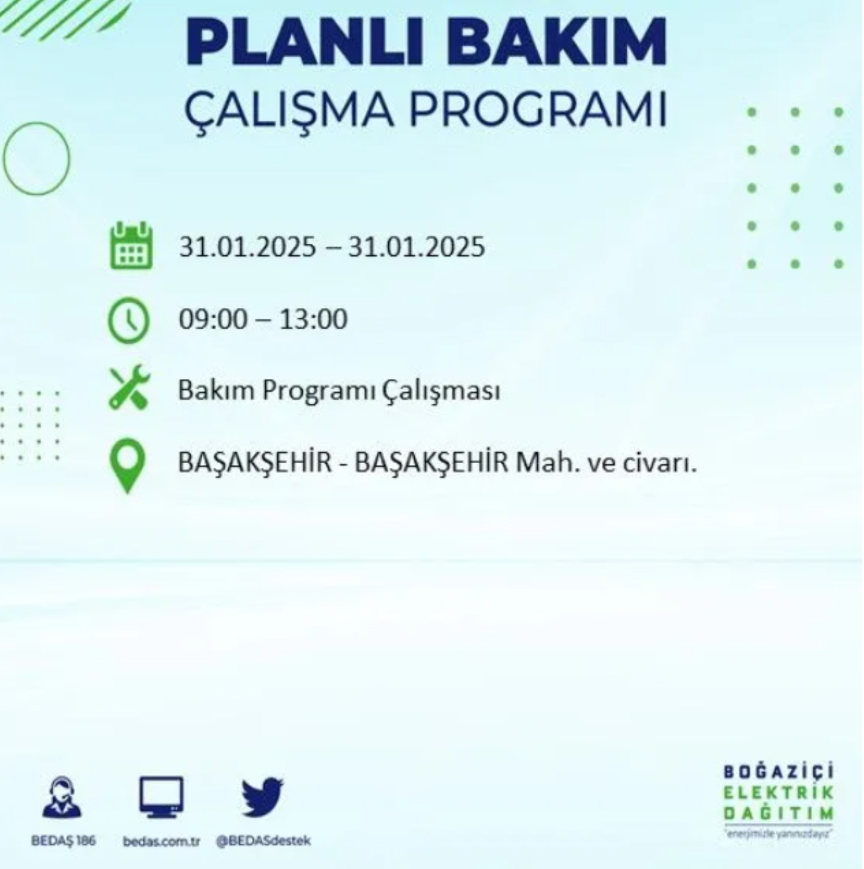 BEDAŞ açıkladı... İstanbul'da elektrik kesintisi: 31 Ocak'ta hangi mahalleler etkilenecek?