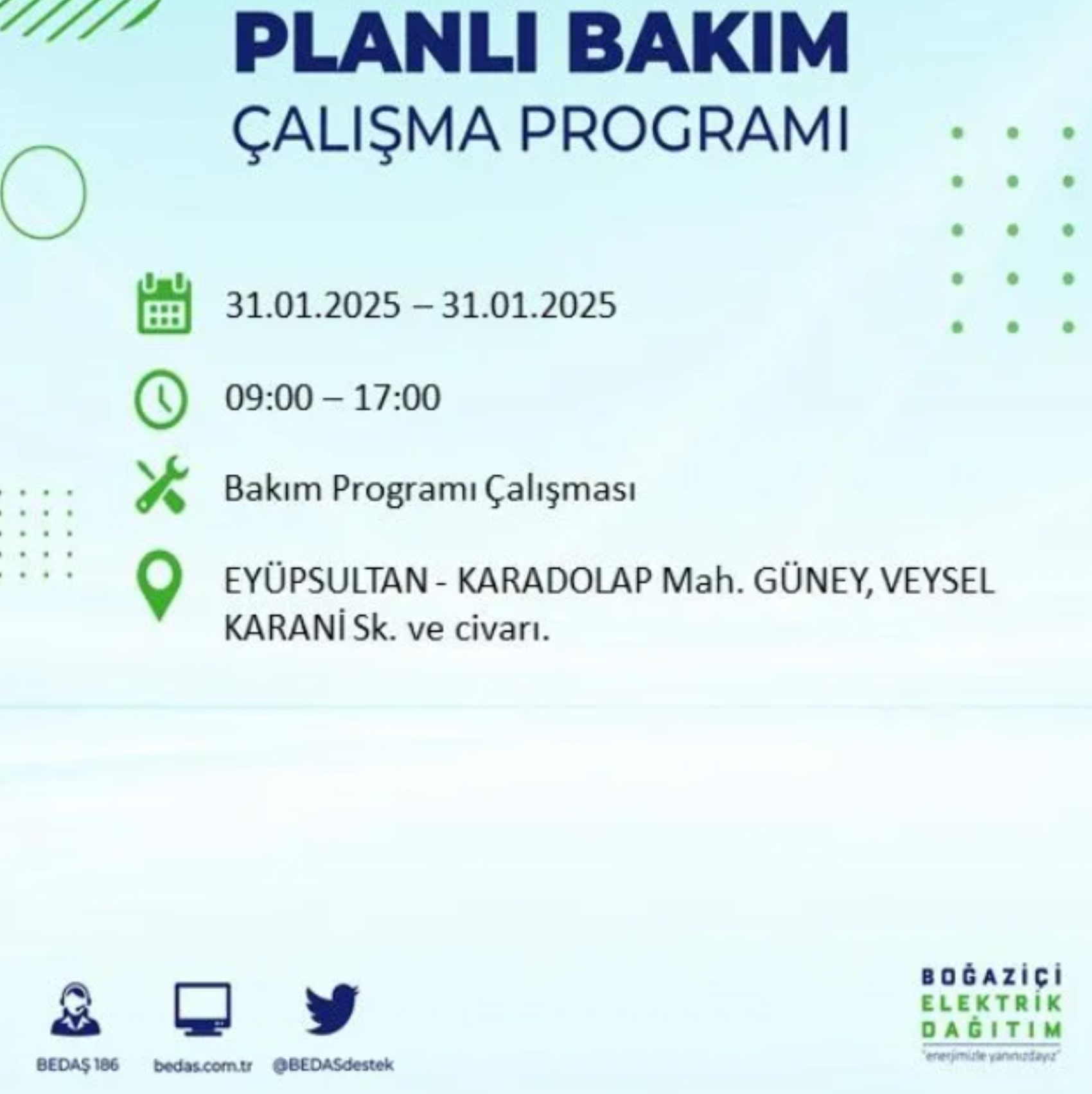 BEDAŞ açıkladı... İstanbul'da elektrik kesintisi: 31 Ocak'ta hangi mahalleler etkilenecek?