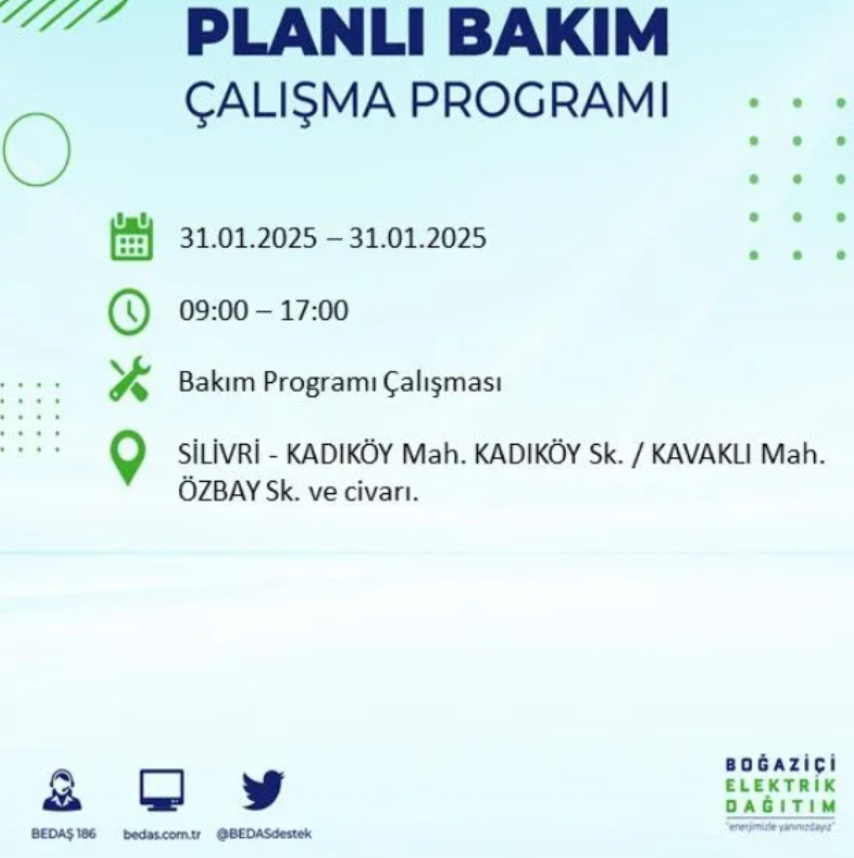 BEDAŞ açıkladı... İstanbul'da elektrik kesintisi: 31 Ocak'ta hangi mahalleler etkilenecek?