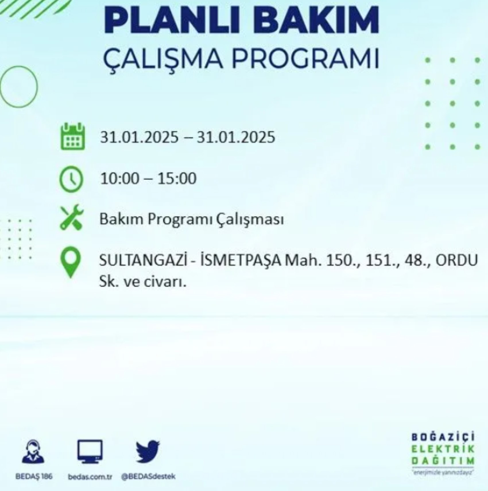 BEDAŞ açıkladı... İstanbul'da elektrik kesintisi: 31 Ocak'ta hangi mahalleler etkilenecek?