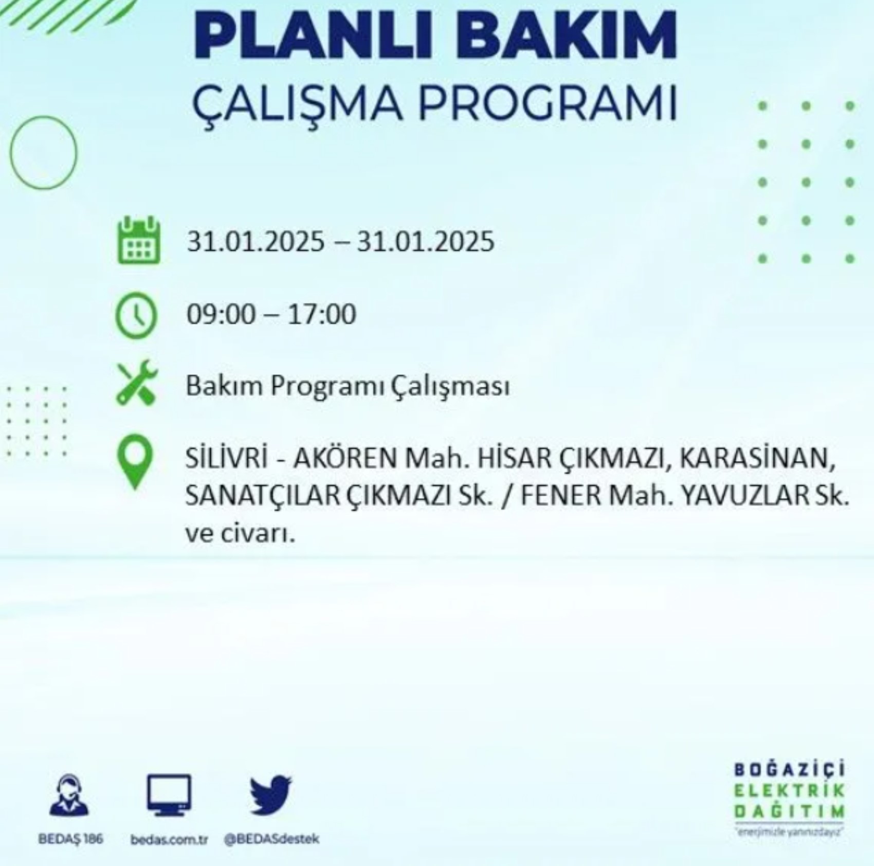 BEDAŞ açıkladı... İstanbul'da elektrik kesintisi: 31 Ocak'ta hangi mahalleler etkilenecek?