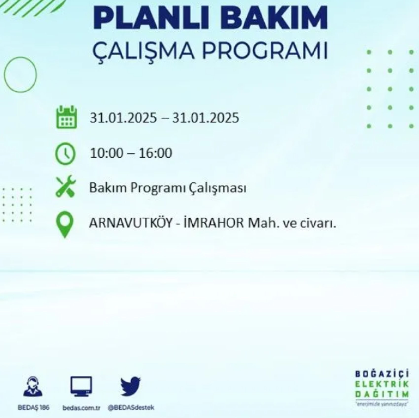 BEDAŞ açıkladı... İstanbul'da elektrik kesintisi: 31 Ocak'ta hangi mahalleler etkilenecek?