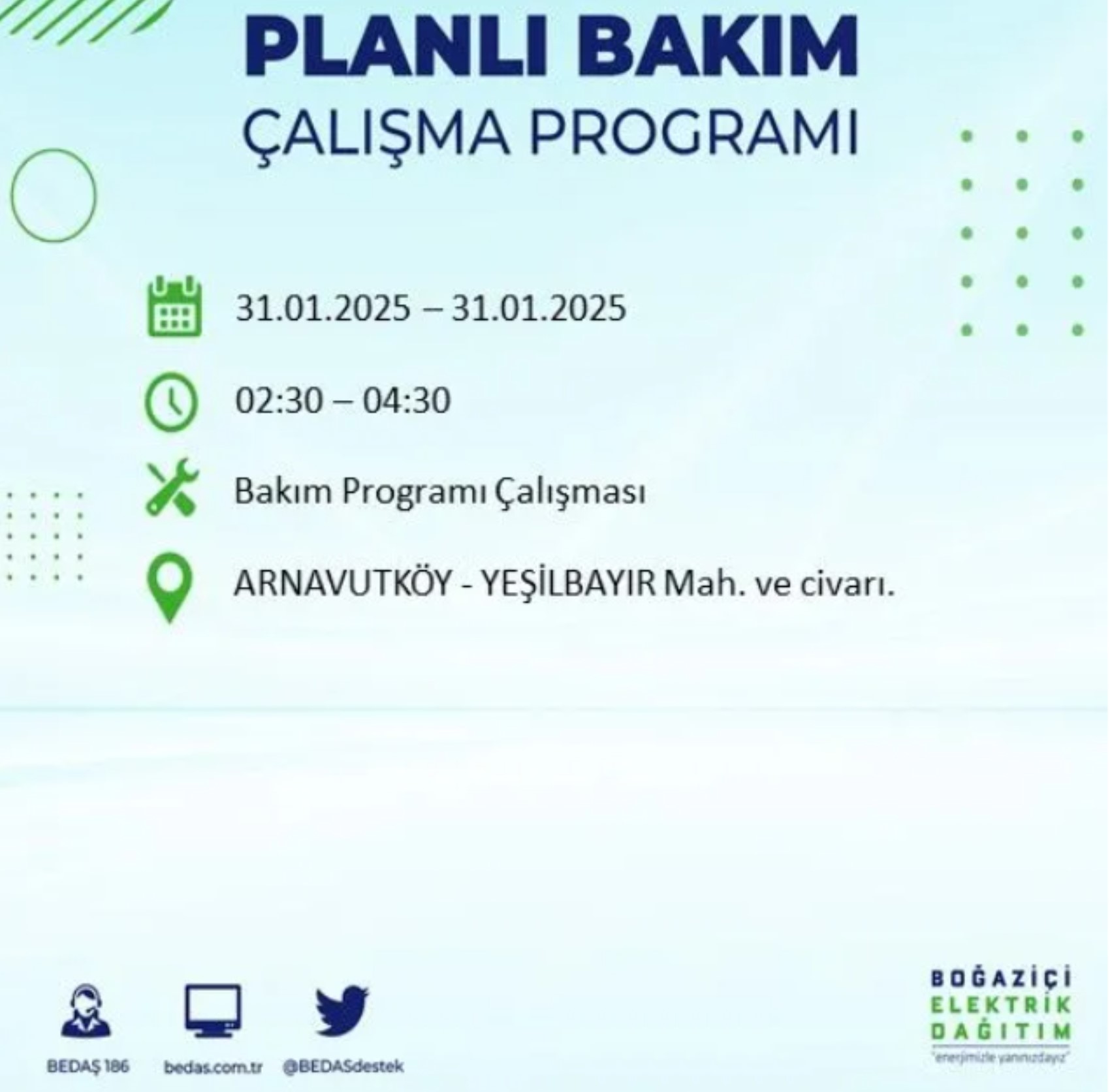 BEDAŞ açıkladı... İstanbul'da elektrik kesintisi: 31 Ocak'ta hangi mahalleler etkilenecek?