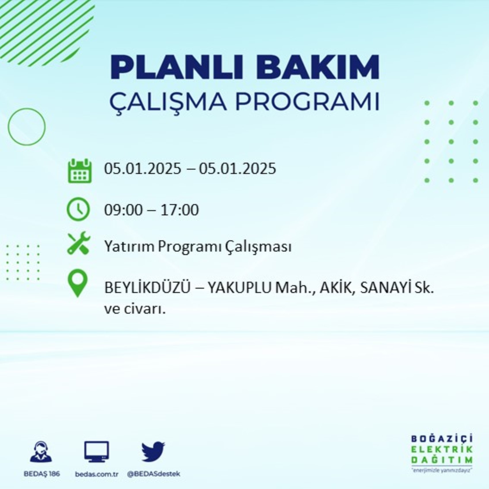 BEDAŞ açıkladı... İstanbul'da elektrik kesintisi: 5 Ocak'ta hangi mahalleler etkilenecek?