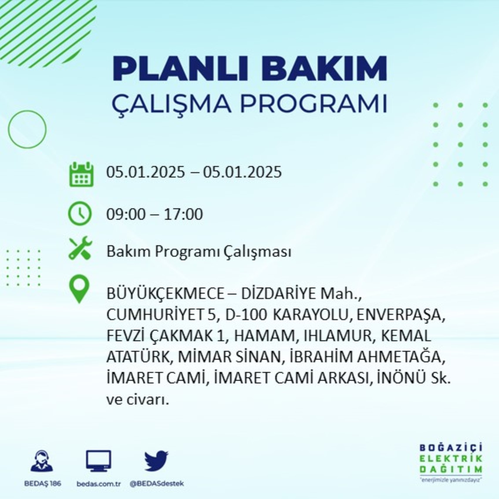 BEDAŞ açıkladı... İstanbul'da elektrik kesintisi: 5 Ocak'ta hangi mahalleler etkilenecek?