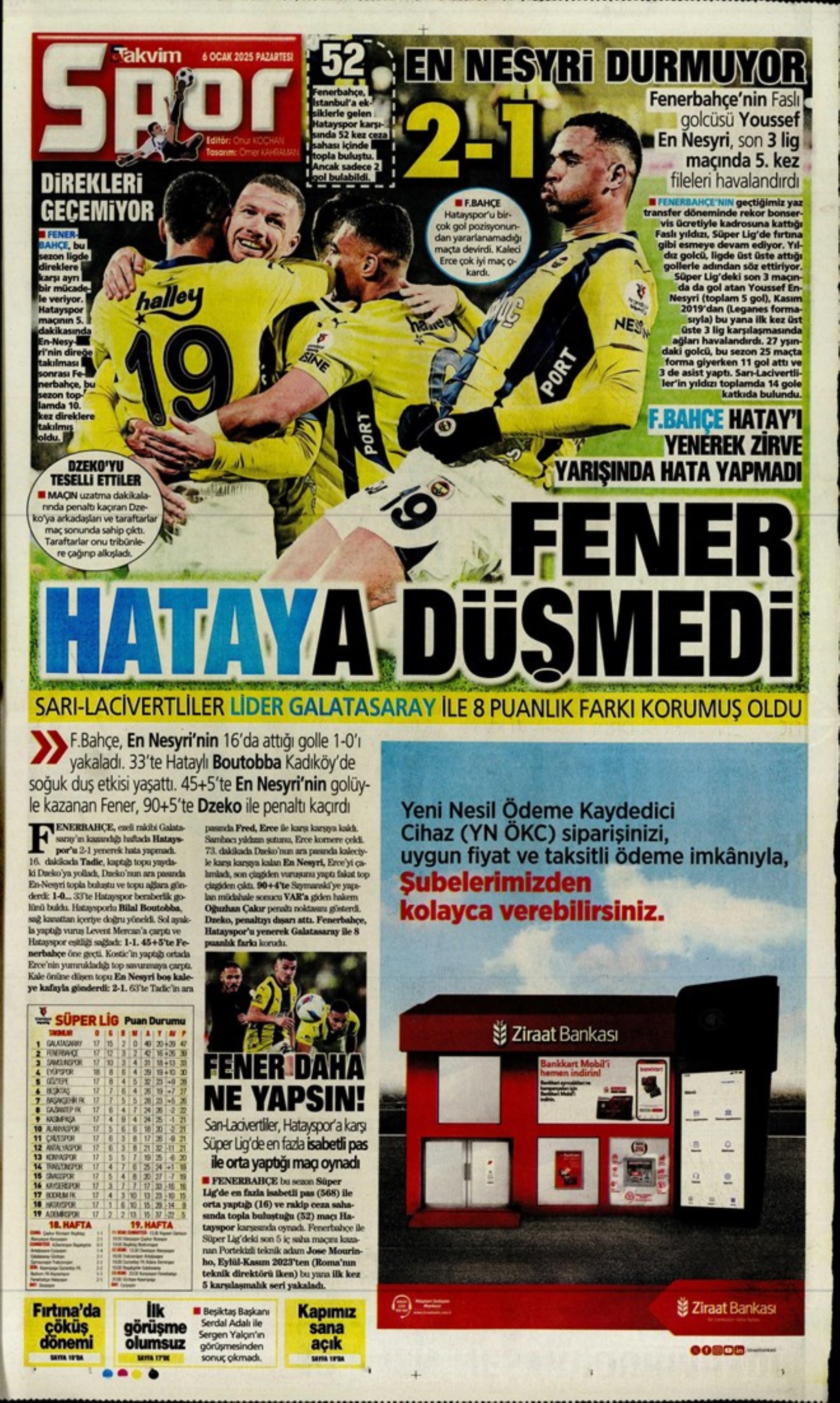 Sergen Yalçın başka bahara kaldı, Fenerbahçe hata yapmadı: 6 Ocak sporun manşetleri