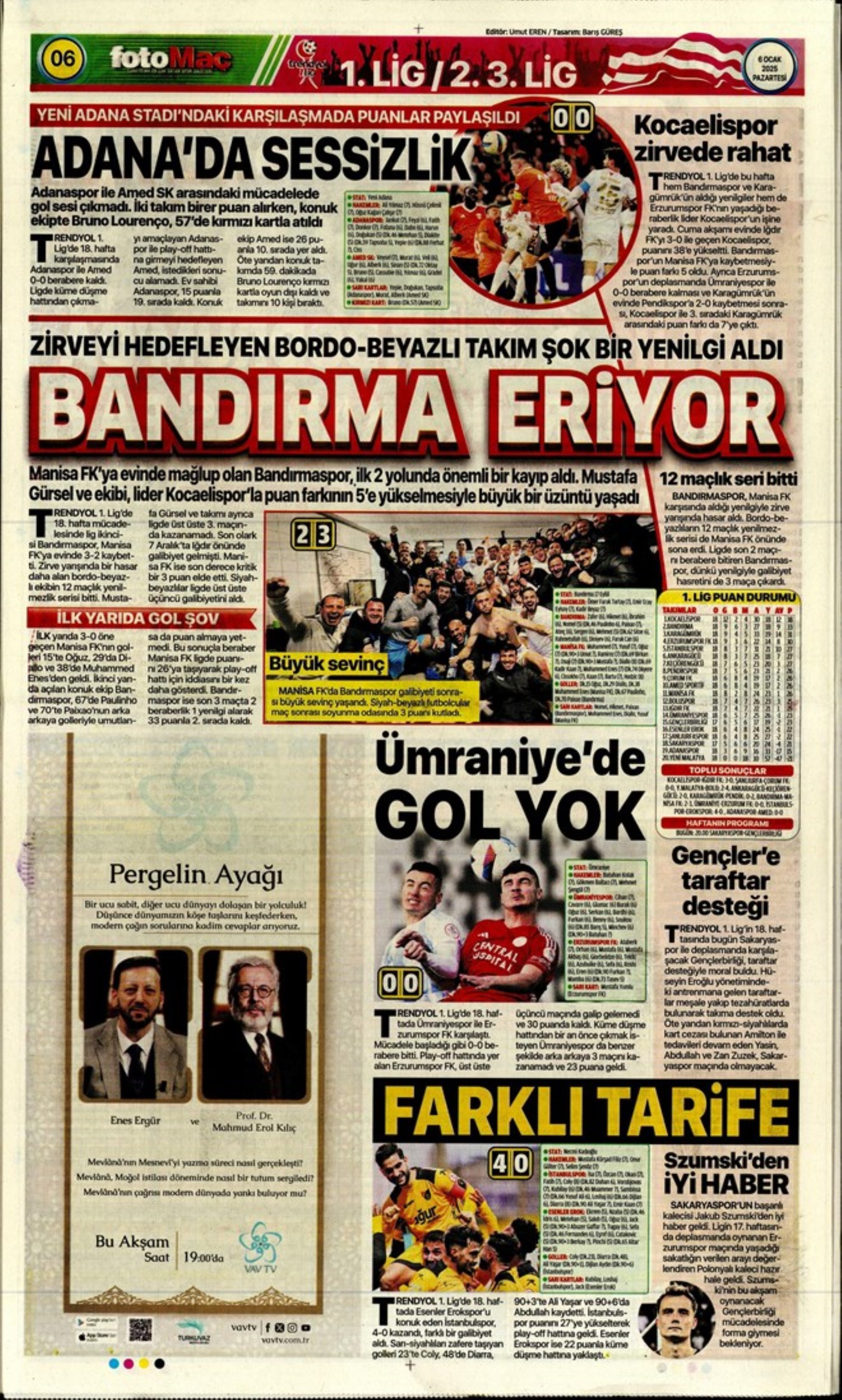 Sergen Yalçın başka bahara kaldı, Fenerbahçe hata yapmadı: 6 Ocak sporun manşetleri