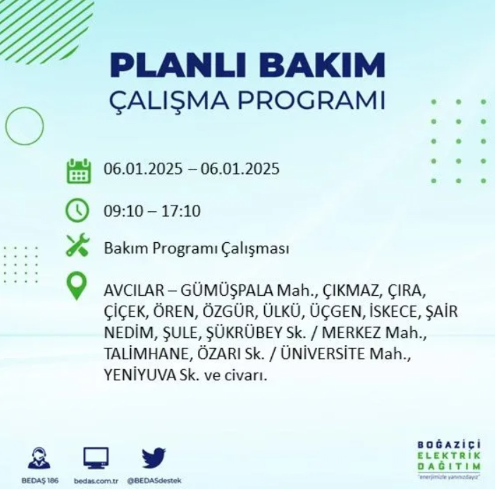 BEDAŞ açıkladı... İstanbul'da elektrik kesintisi: 6 Ocak'ta hangi mahalleler etkilenecek?