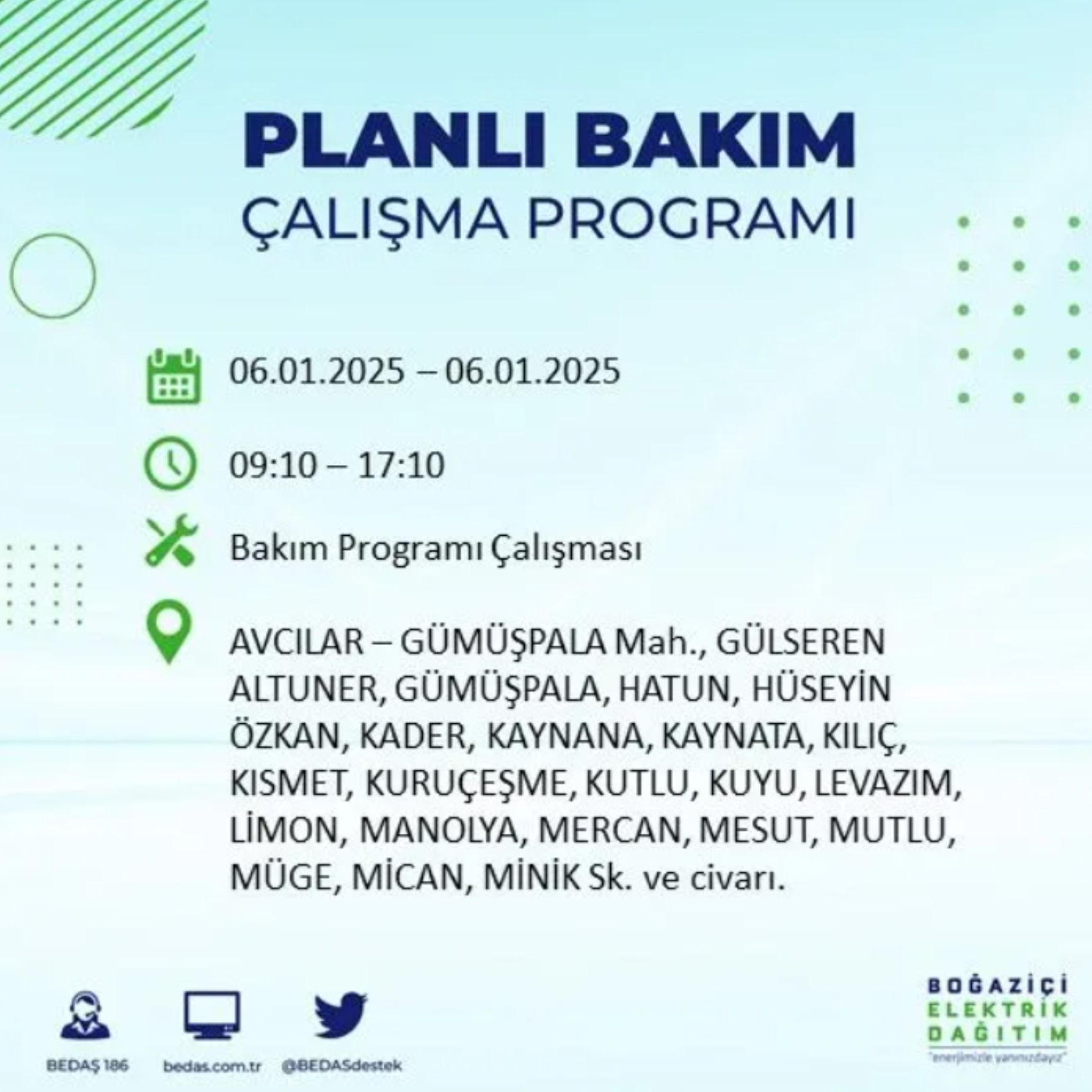 BEDAŞ açıkladı... İstanbul'da elektrik kesintisi: 6 Ocak'ta hangi mahalleler etkilenecek?